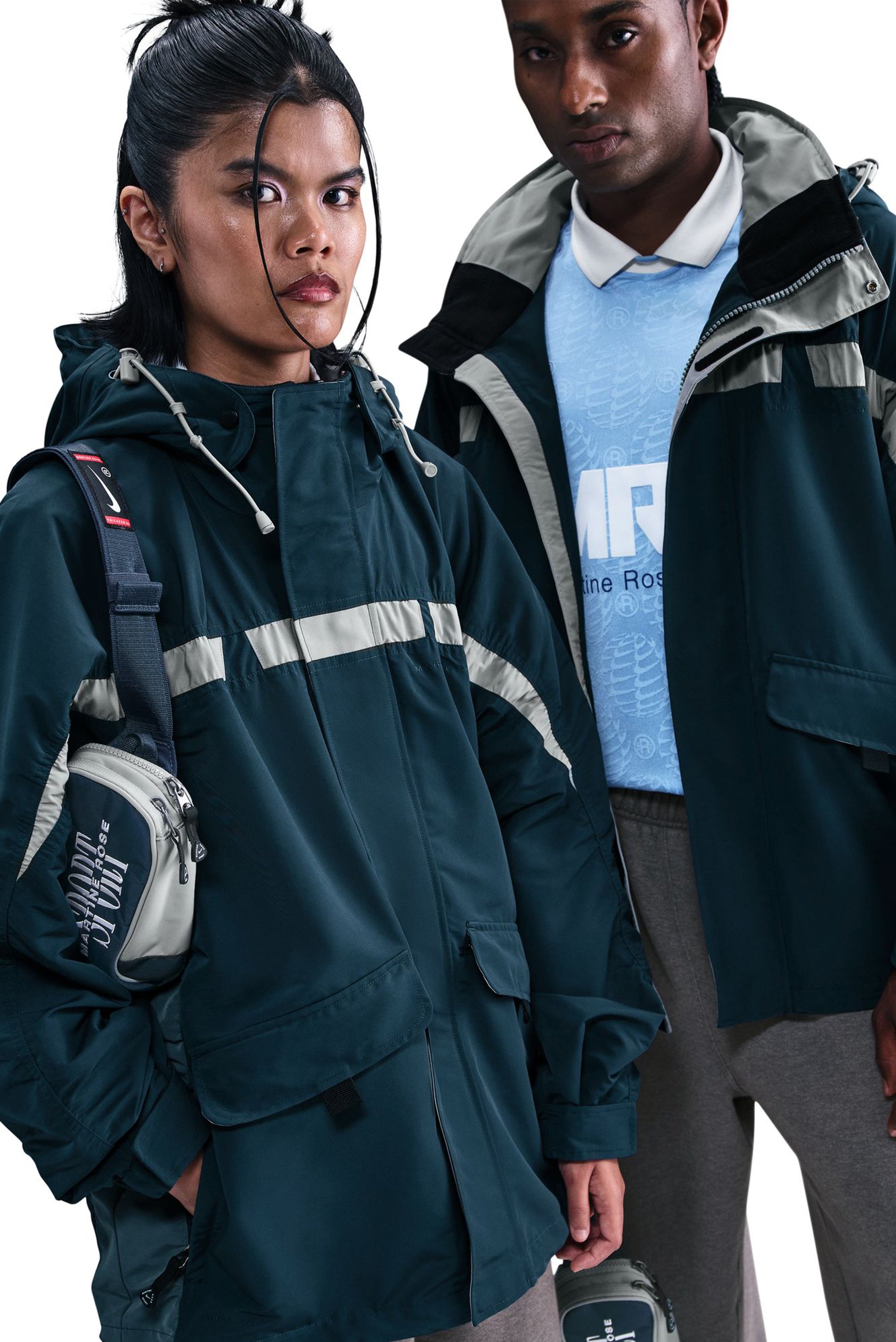 NIKE x MARTINE ROSE SPORT Ski Parka - Armory Navy/Particle Grey