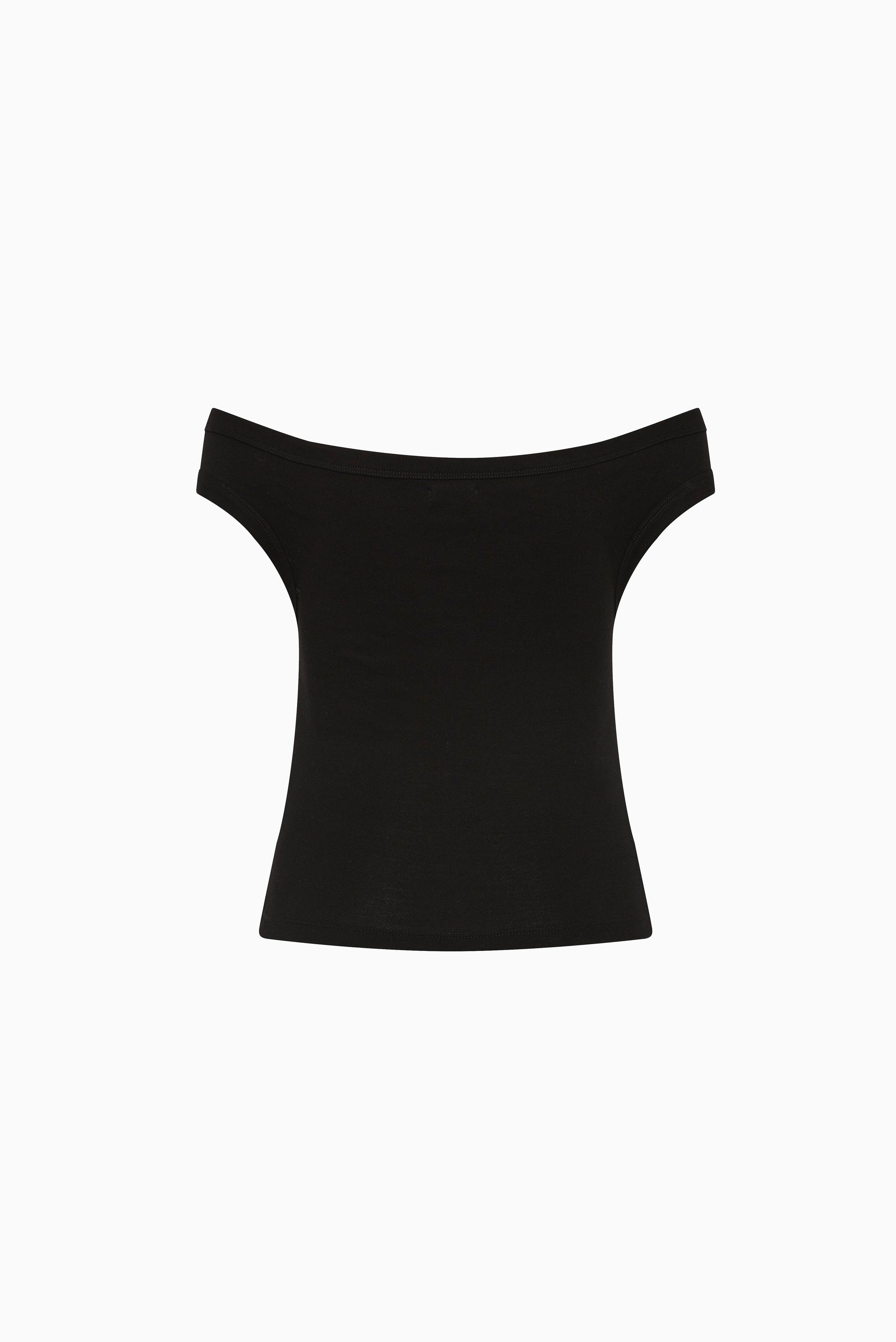Organic Cotton Off Shoulder Top - Jet Black
