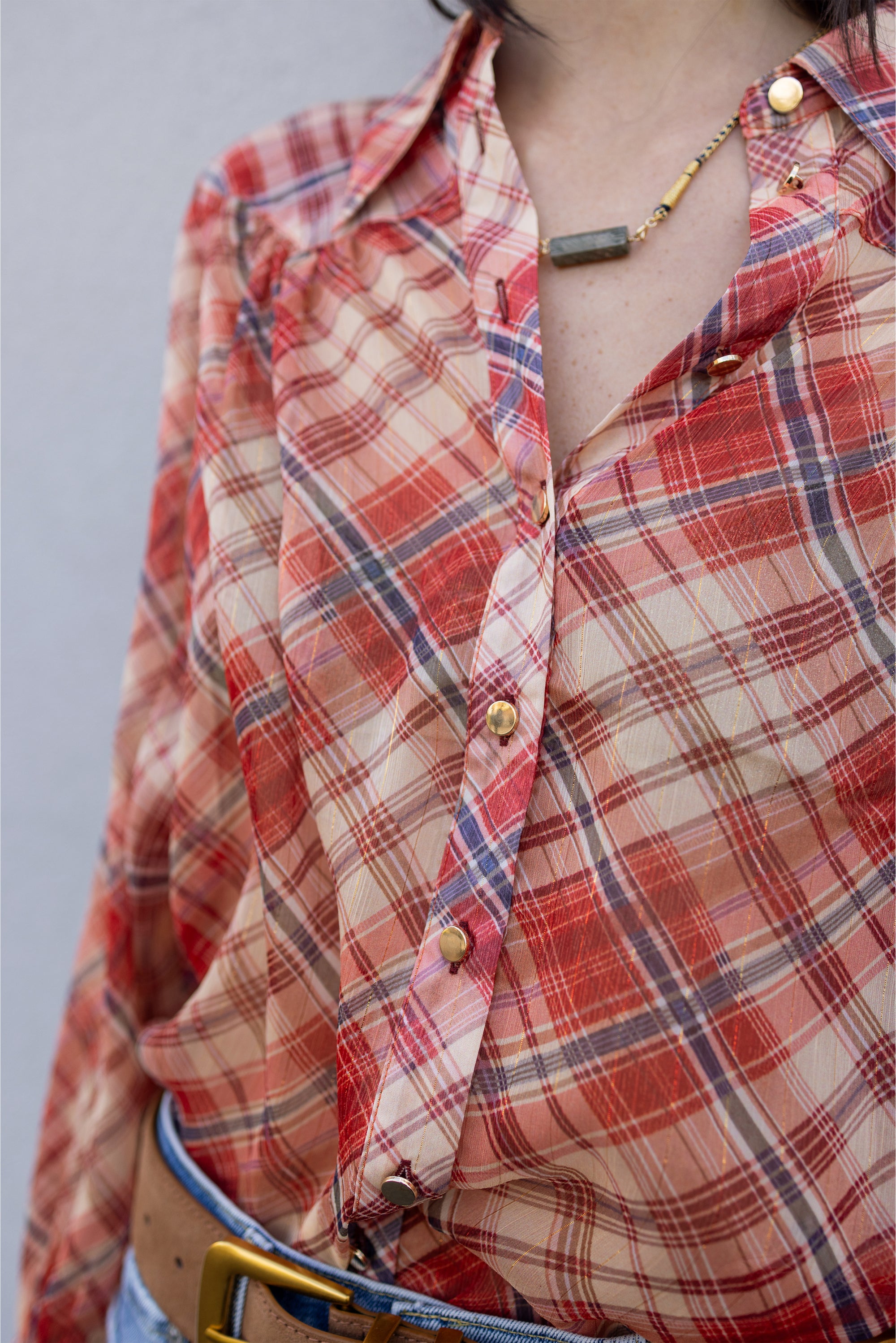 ON PARKS Amore Shirt - Red Check