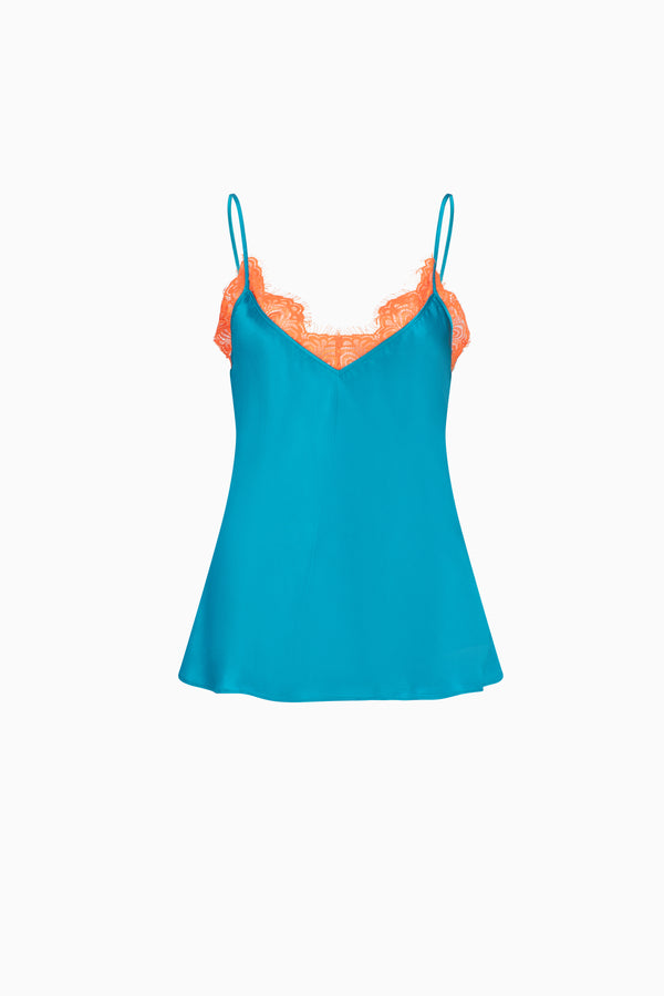 ON PARKS Lipp Silk Cami 2.0 - Teal/Tangelo