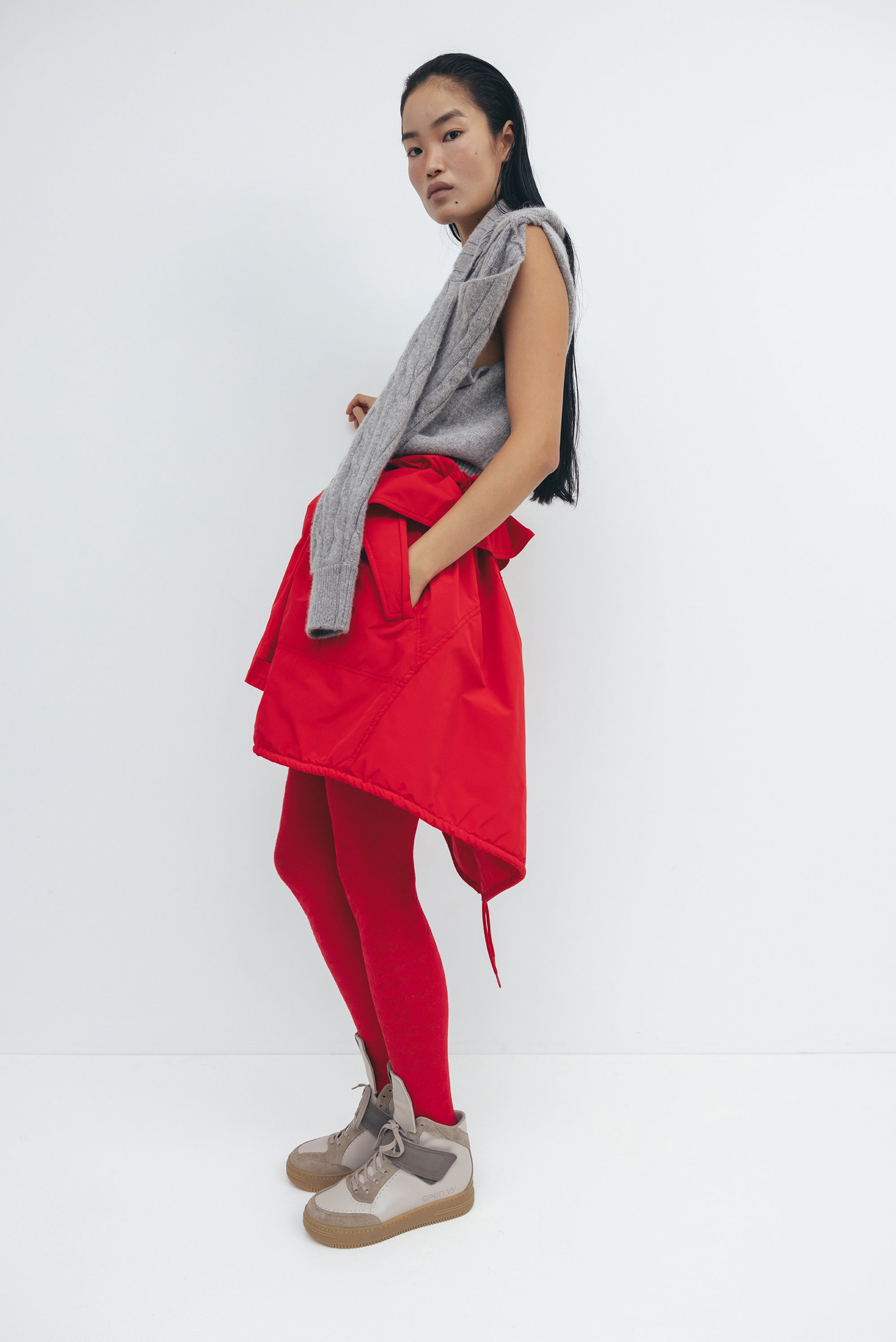 OPEN YY Convertible Cable Knit - Grey