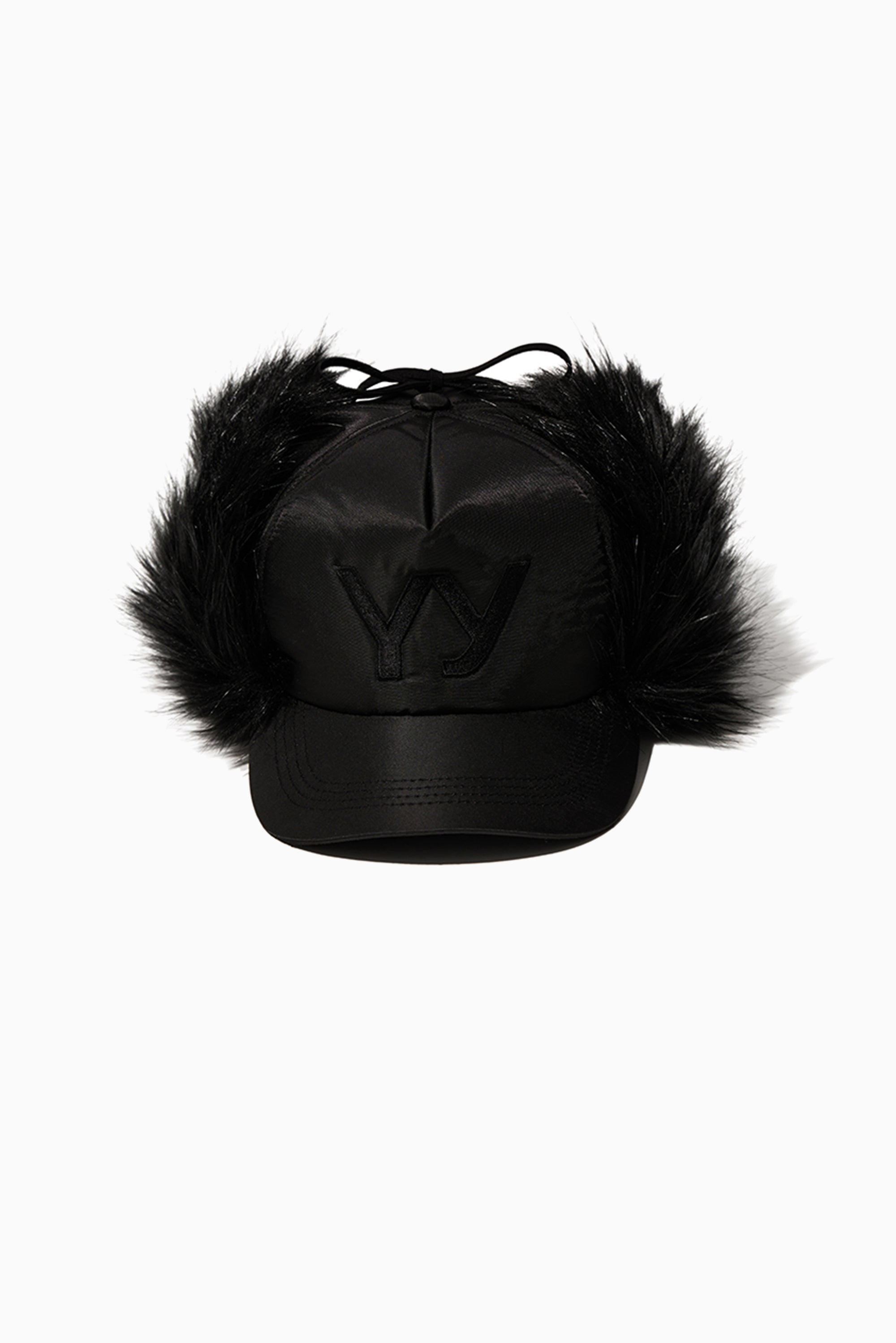 OPEN YY Faux Fur Earflap Cap - Black