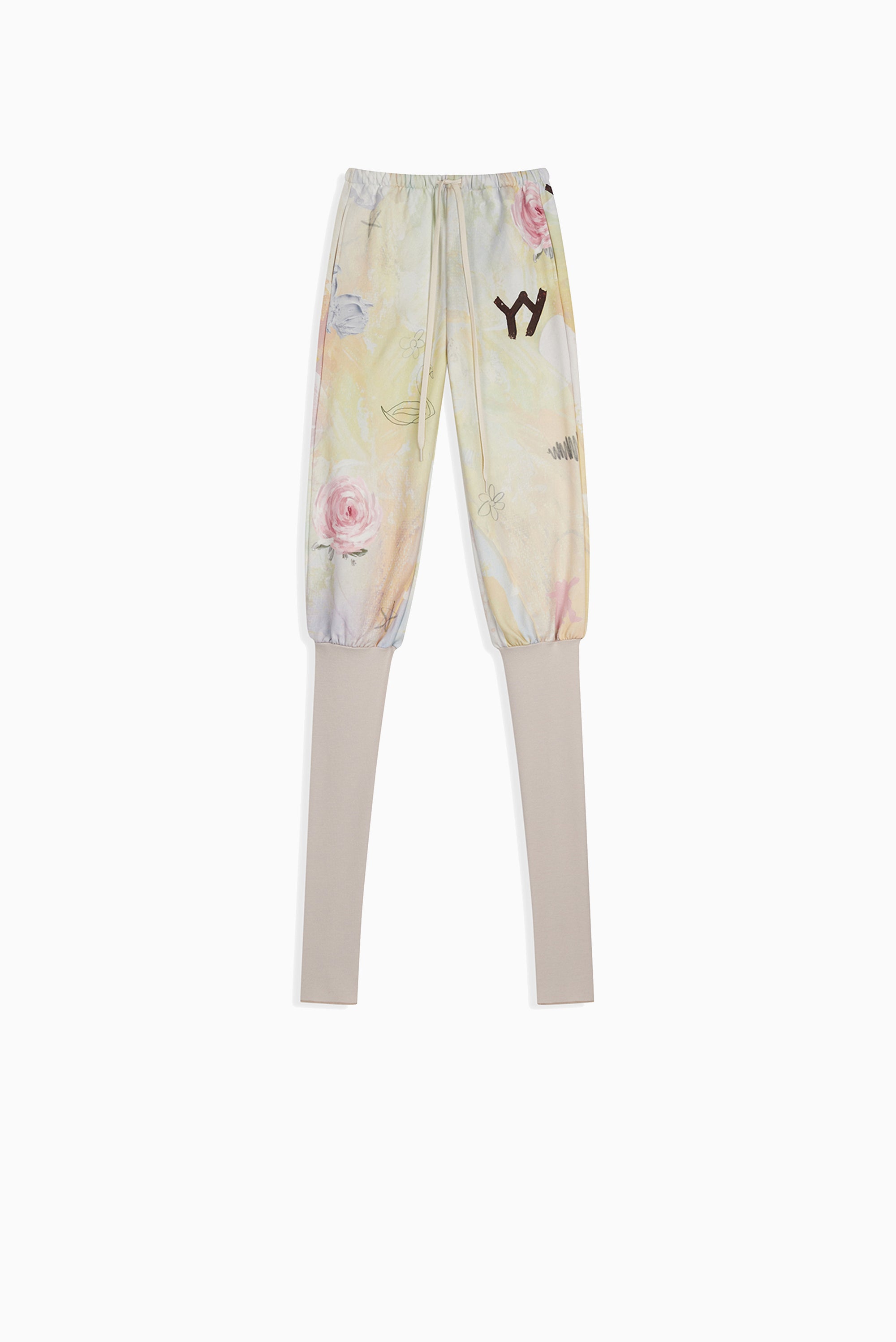 OPEN YY Graphic Layered Knee Socks pant - Yellow