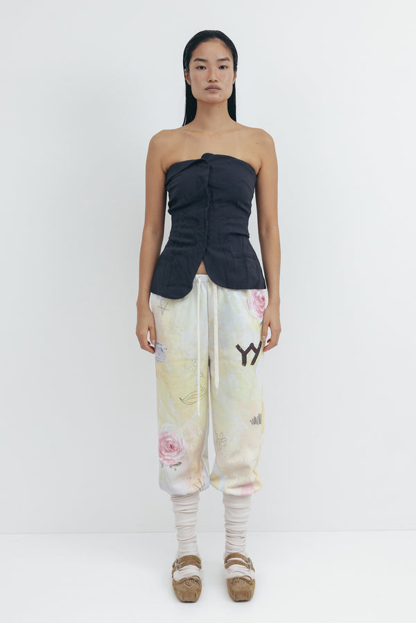 OPEN YY Graphic Layered Knee Socks pant - Yellow