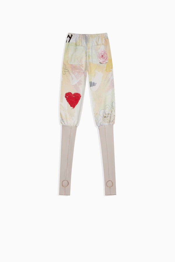 OPEN YY Graphic Layered Knee Socks pant - Yellow