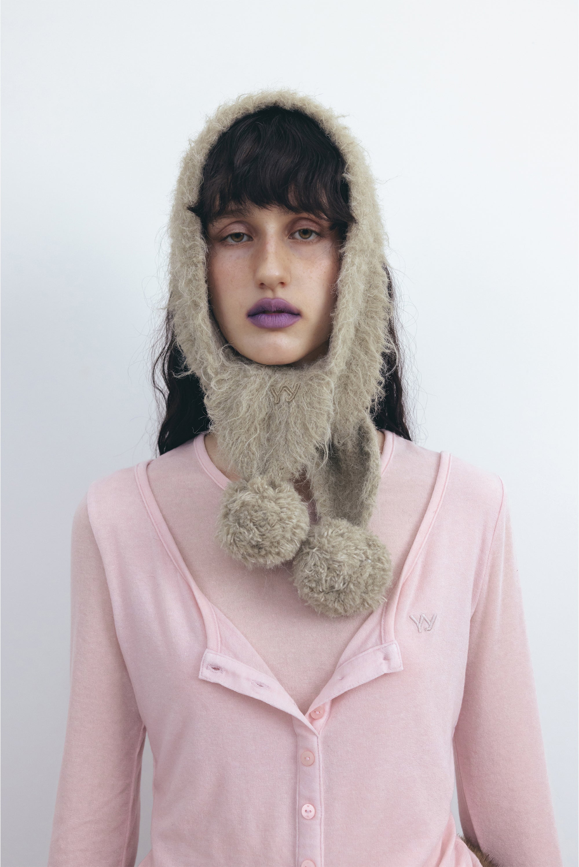 OPEN YY Layered Henley Lounge Tee - Pink