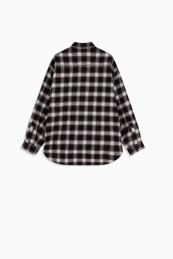 OPEN YY Beaded Pocket  Shirt - Brown