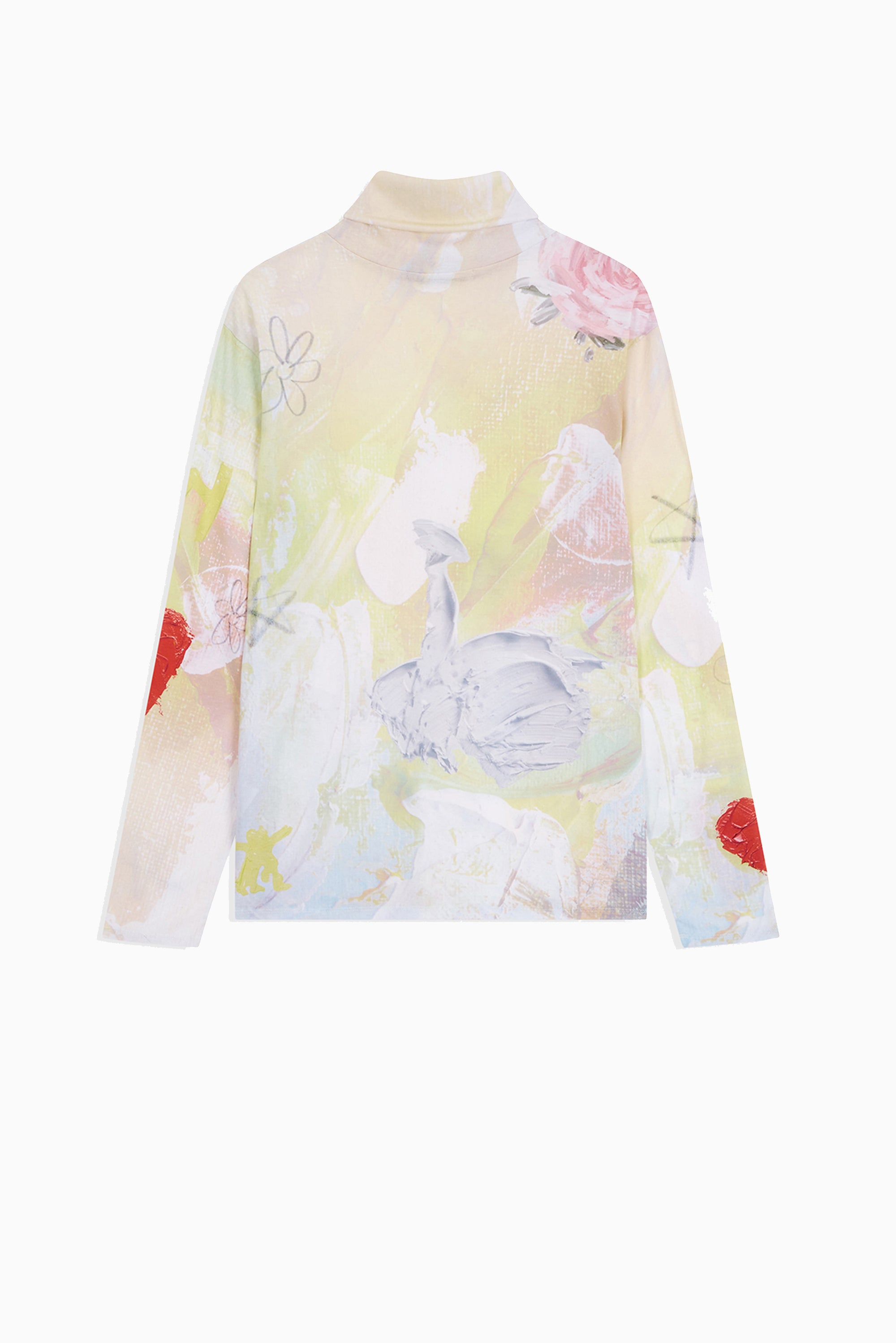 OPEN YY Graphic Slouch Turtleneck Tee - Yellow