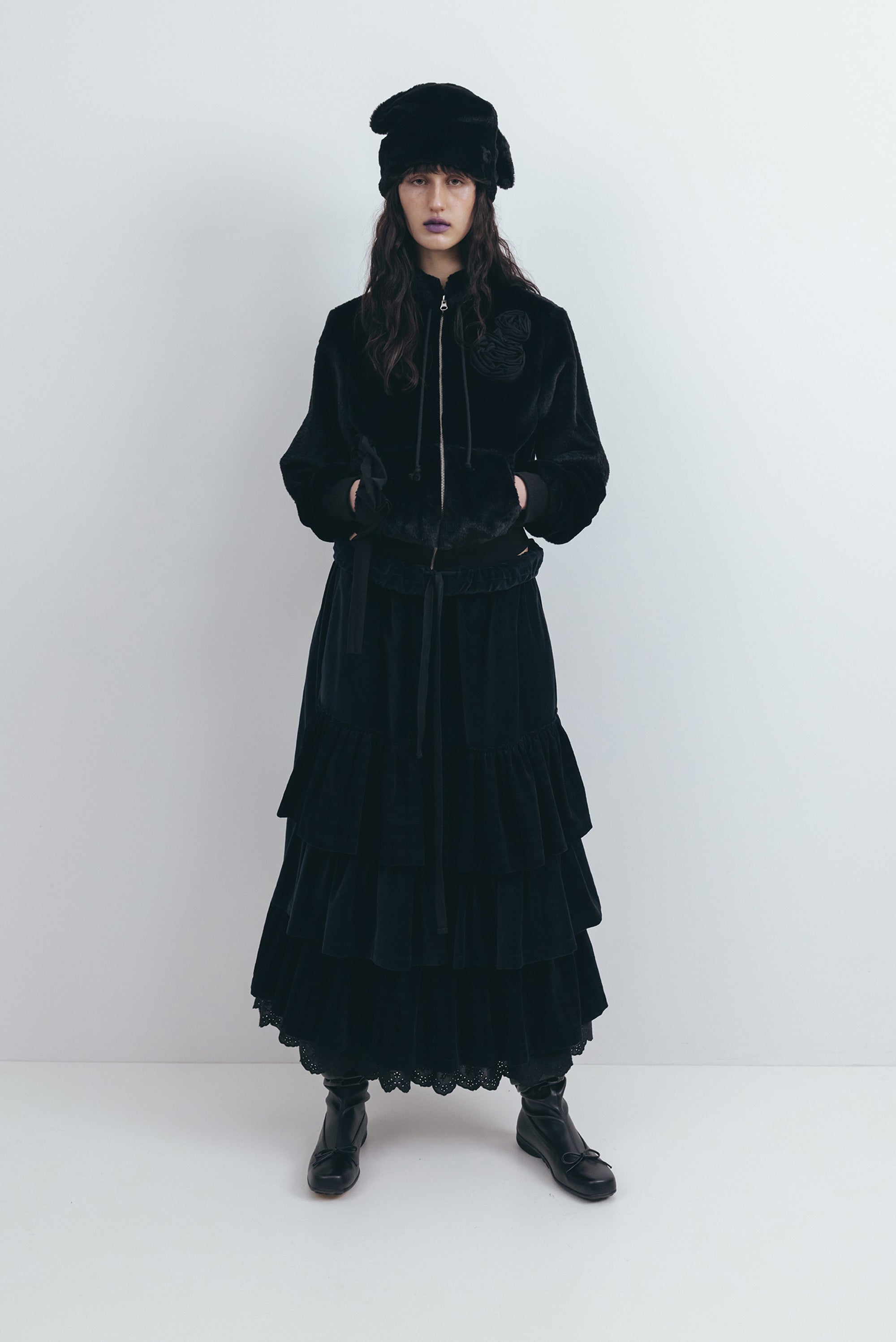 OPEN YY Fleece Applique Zip-up Jacket