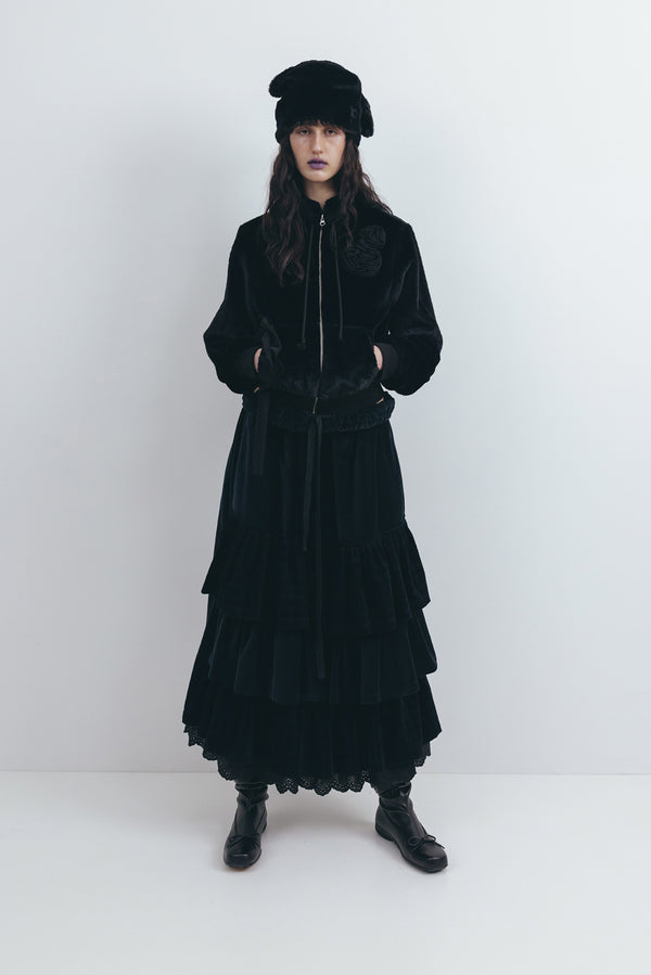 OPEN YY Fleece Applique Zip-up Jacket