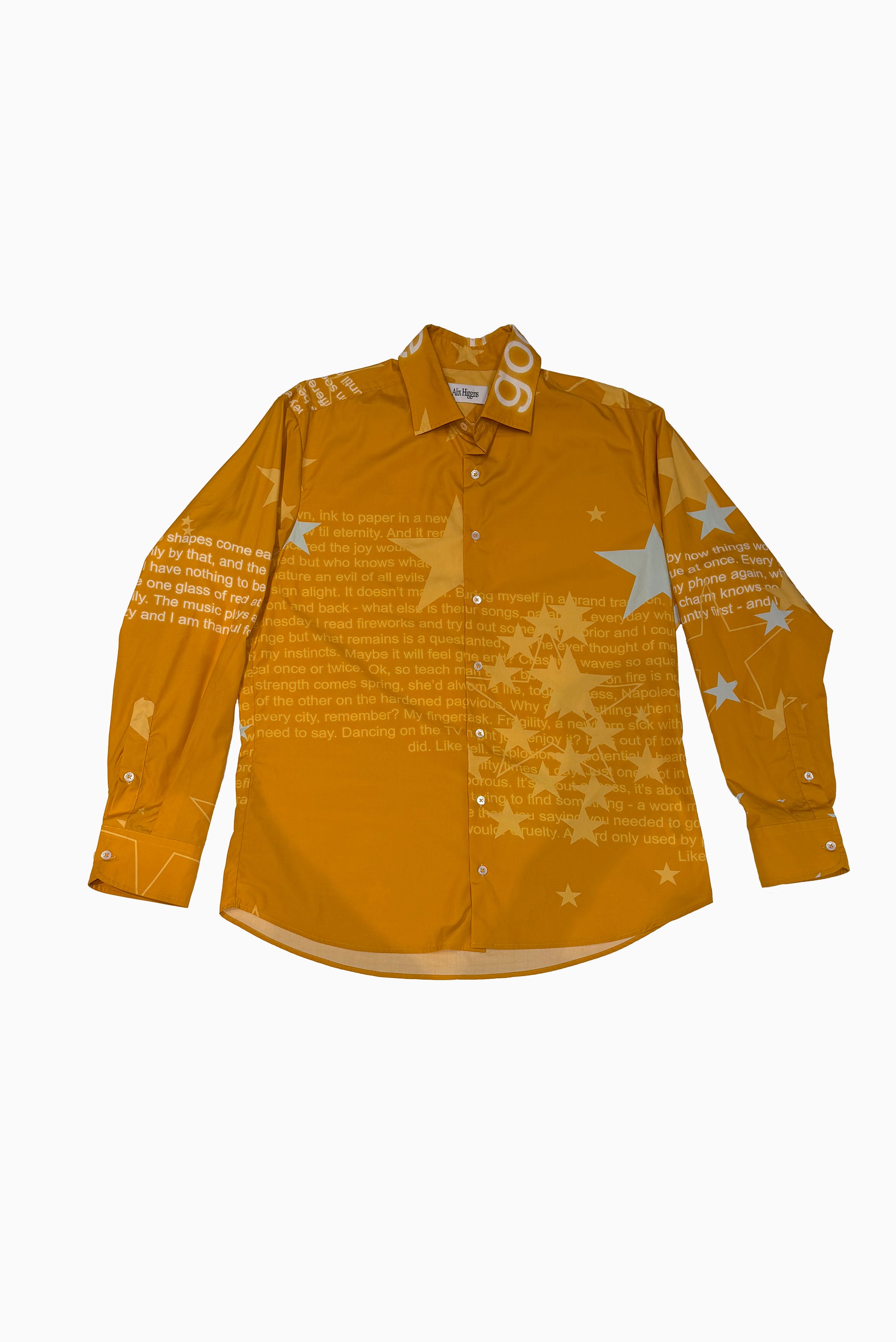 Collared Shirt - Orange Stars