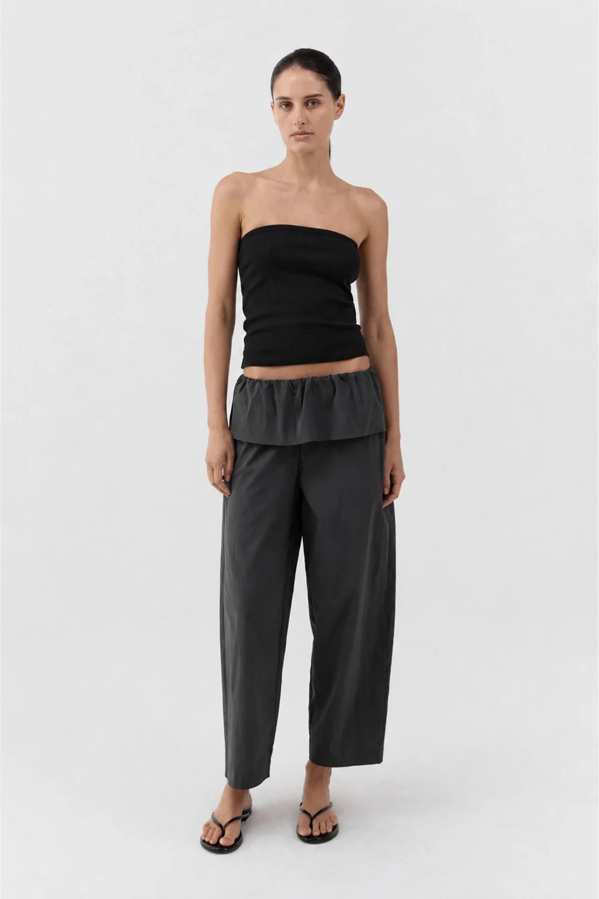 Organic Cotton 90s Strapless Top - Black
