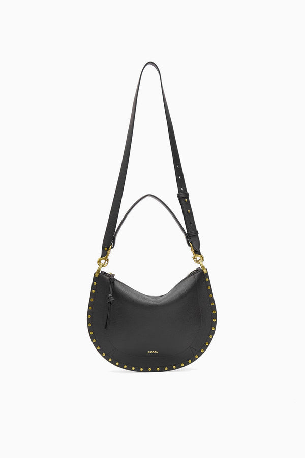 Oskan Soft Zip Shoulder Strap Bag - Black