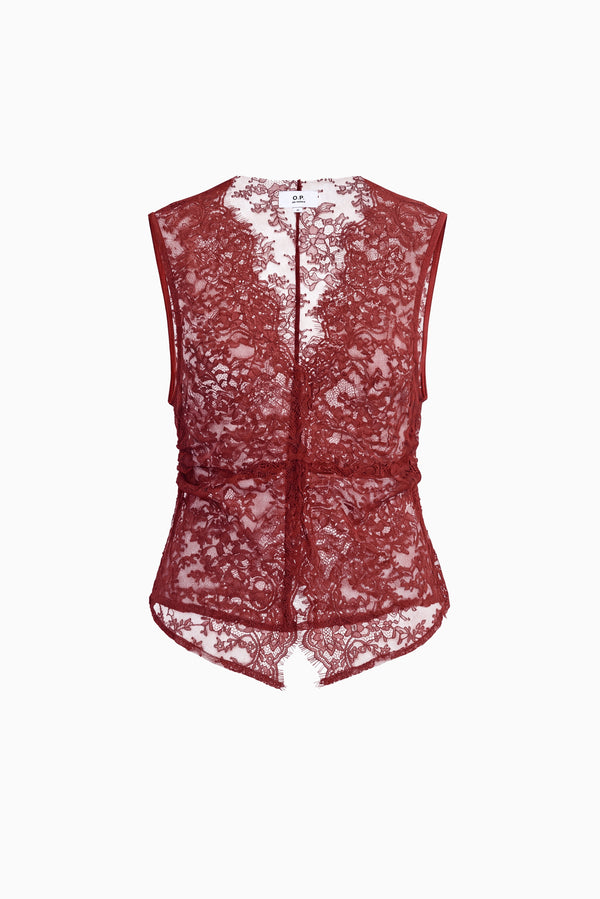 Palais Lace Top -  Burgundy