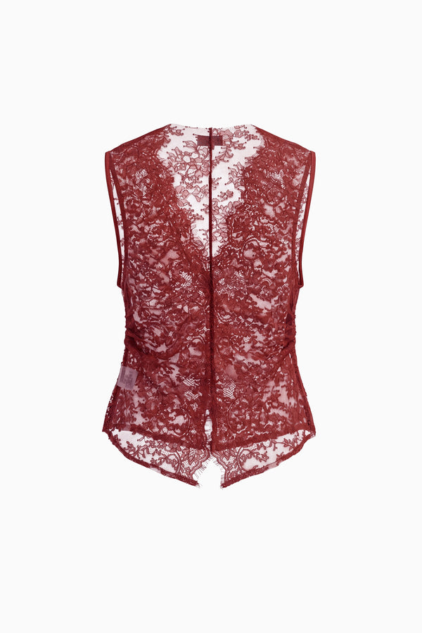 Palais Lace Top -  Burgundy