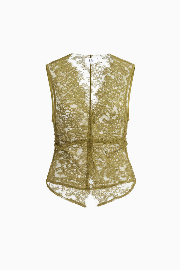 Palais Lace Top -  Chartreuse