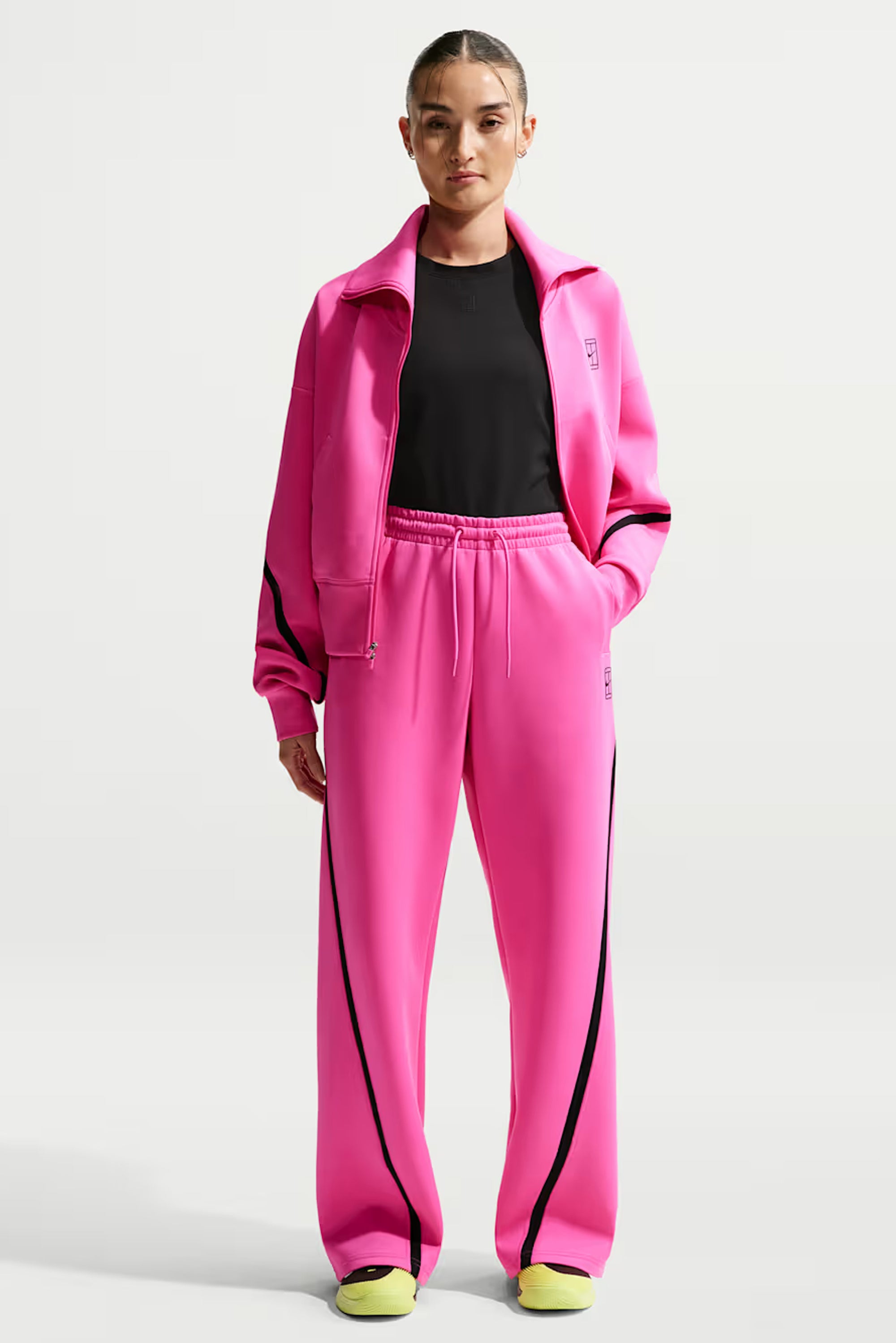 Women's Dri-FIT Mid-Rise Tennis Trousers - Laser Fuchsia