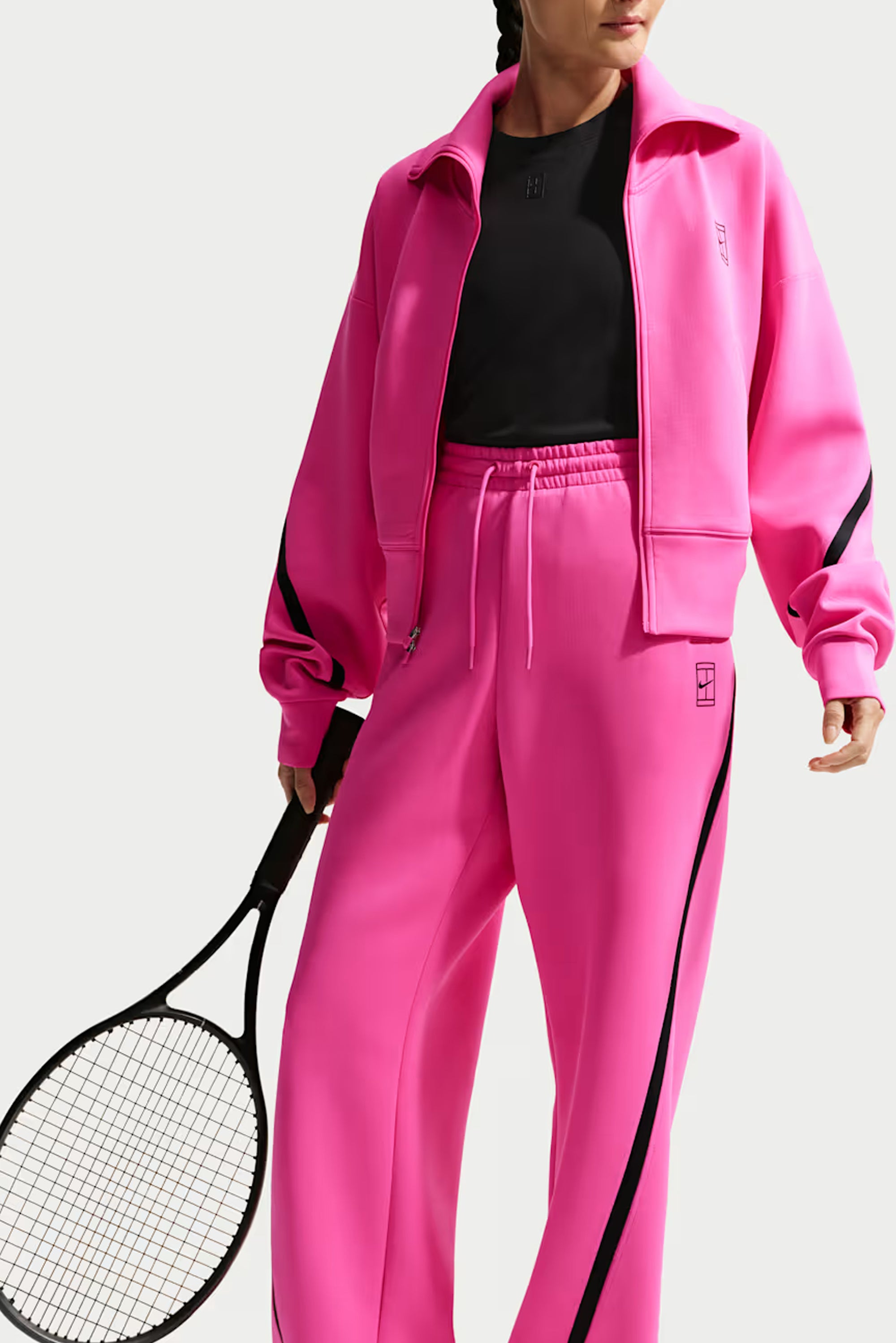 Women's Dri-FIT Mid-Rise Tennis Trousers - Laser Fuchsia
