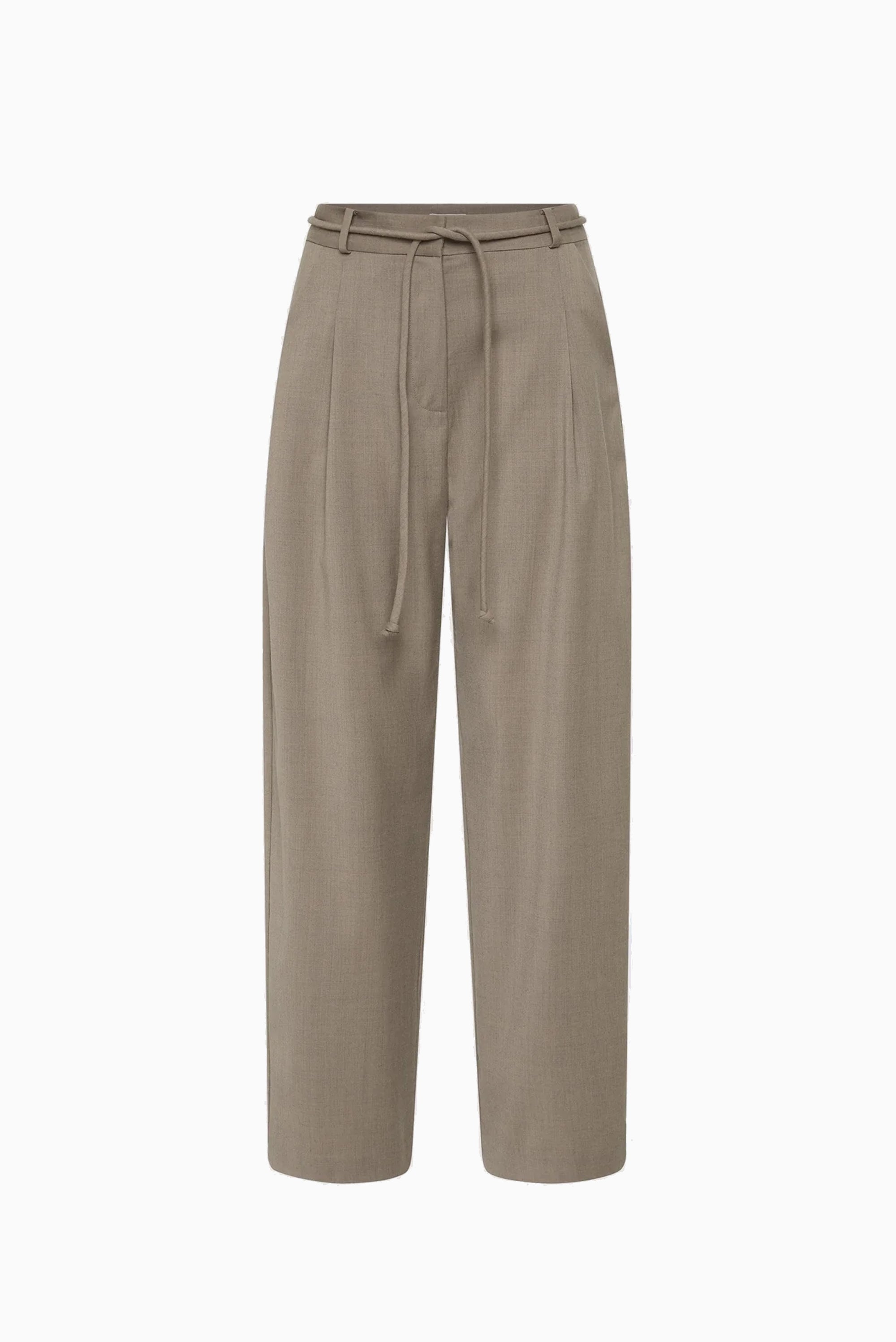 Tailored Barrel Pants- Light Taupe