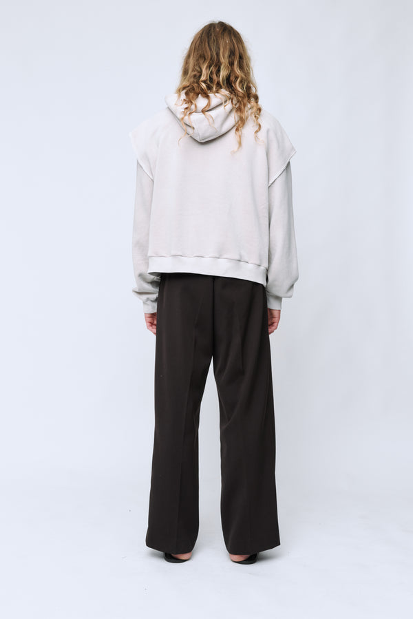 WYNN HAMLYN Men's Pleated Trouser - Dark Brown