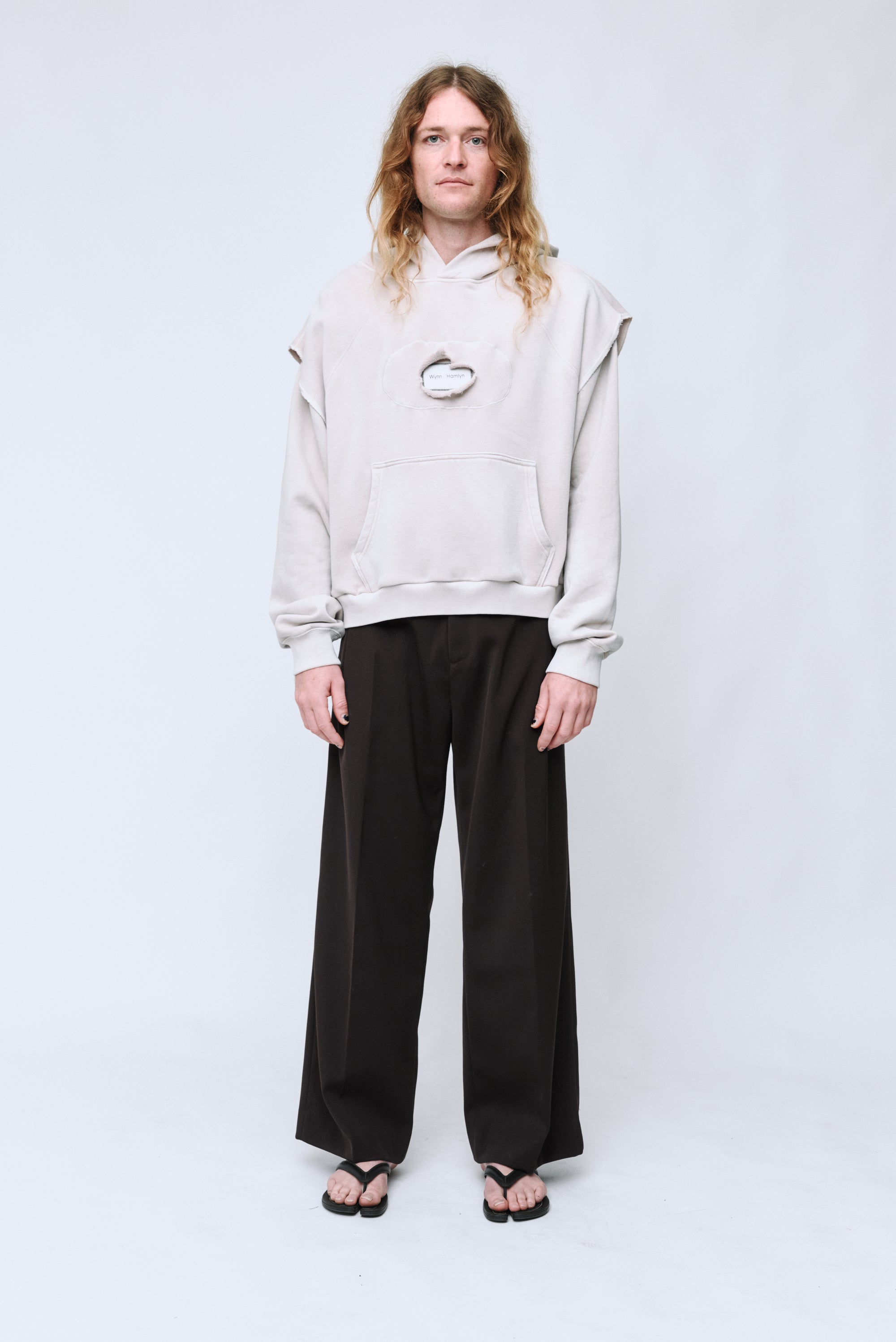 WYNN HAMLYN Men's Pleated Trouser - Dark Brown