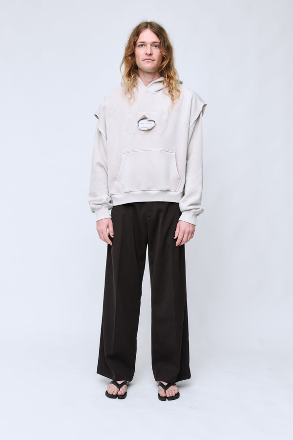 WYNN HAMLYN Men's Pleated Trouser - Dark Brown