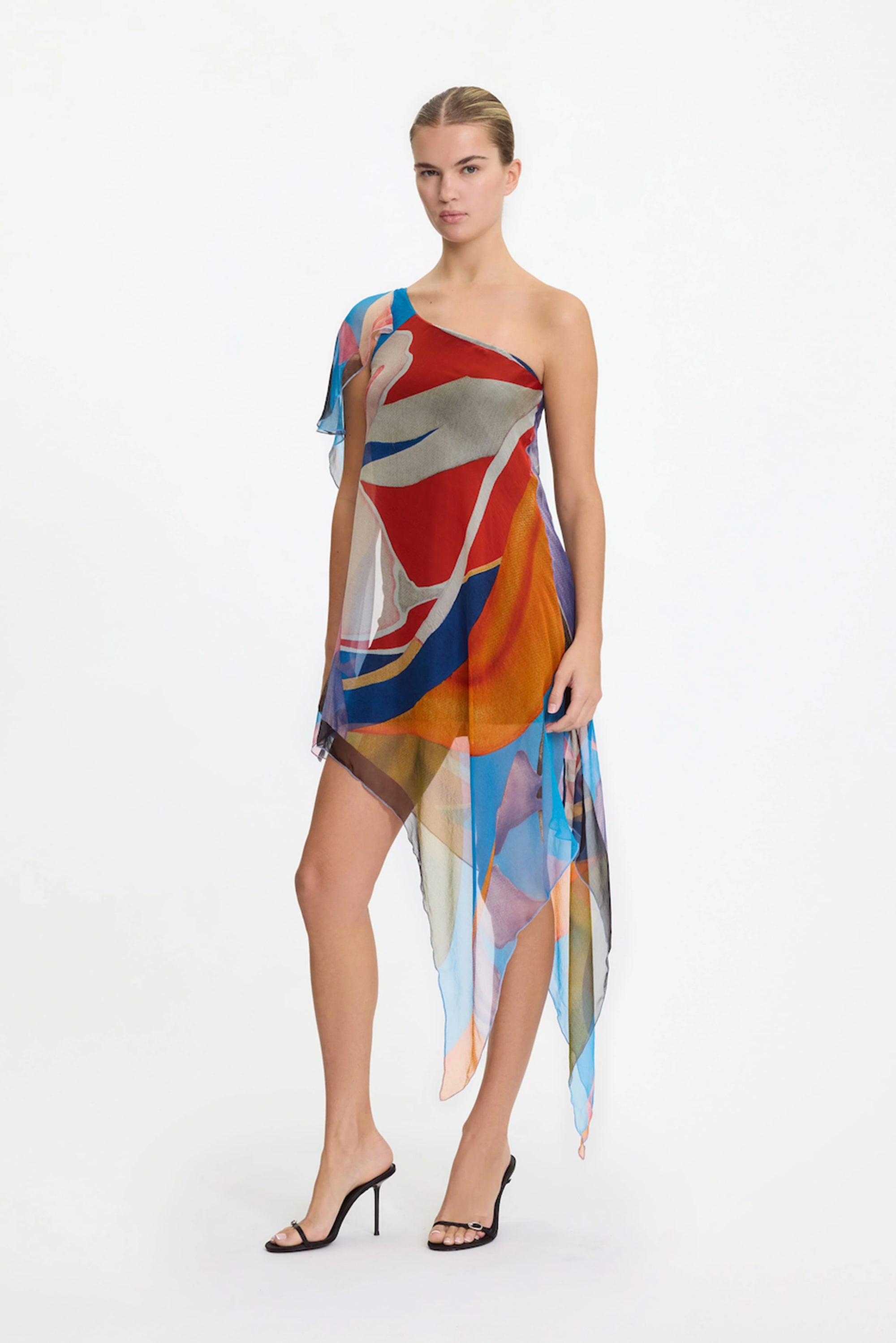 Palenque Flores Silk Chiffon Caftan - Multi