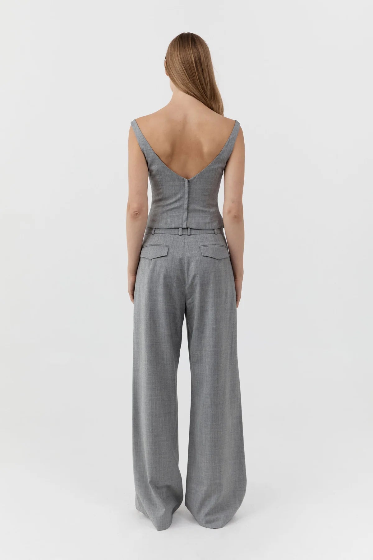 Pleat Slouch Pants - Cobblestone