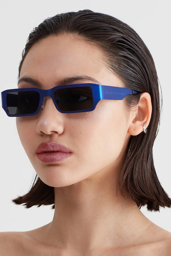 Pollux - Chrome Blue Stainless Steel + Black Nylon Lens