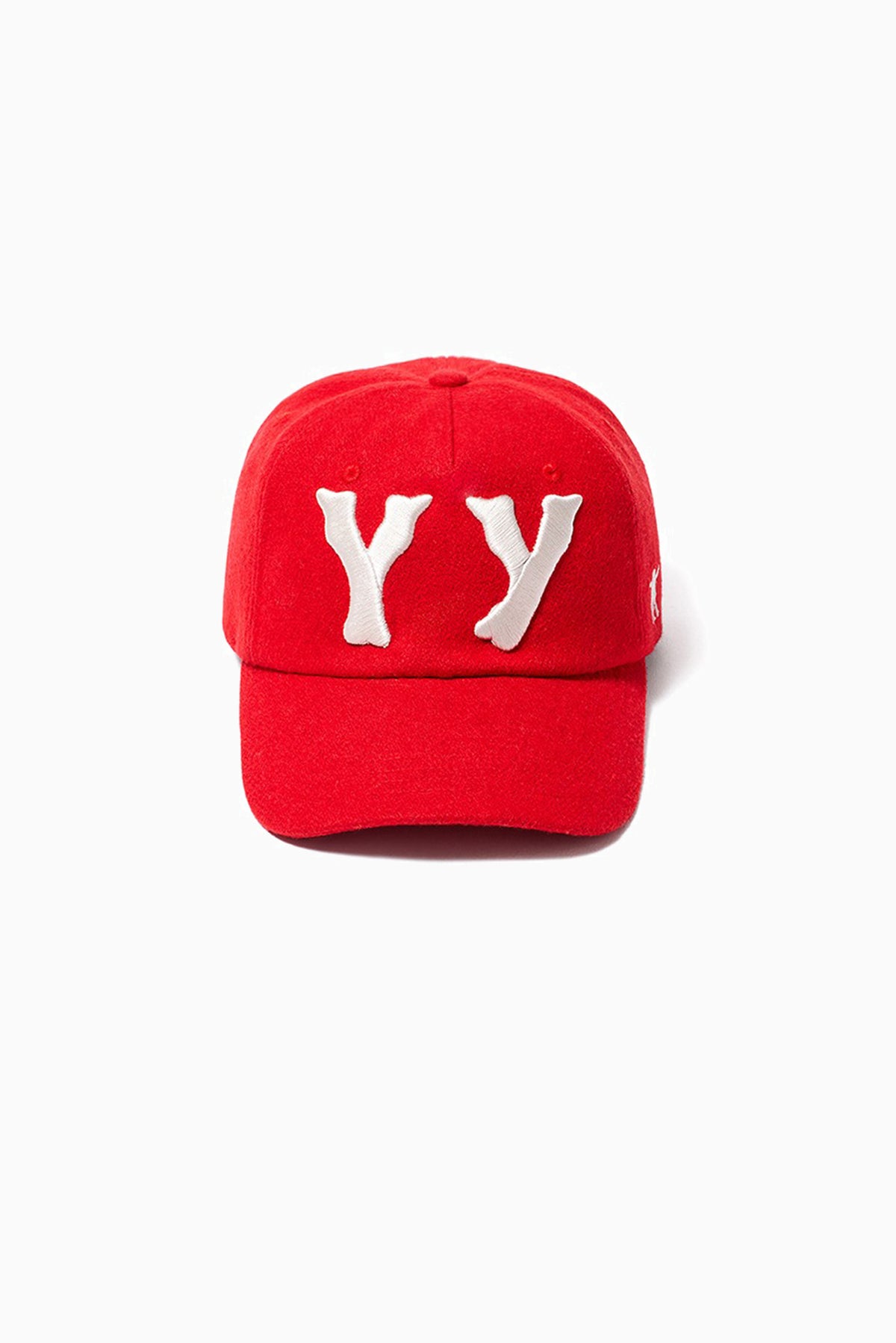 YY Wool Heart Bone Ball Cap - Red