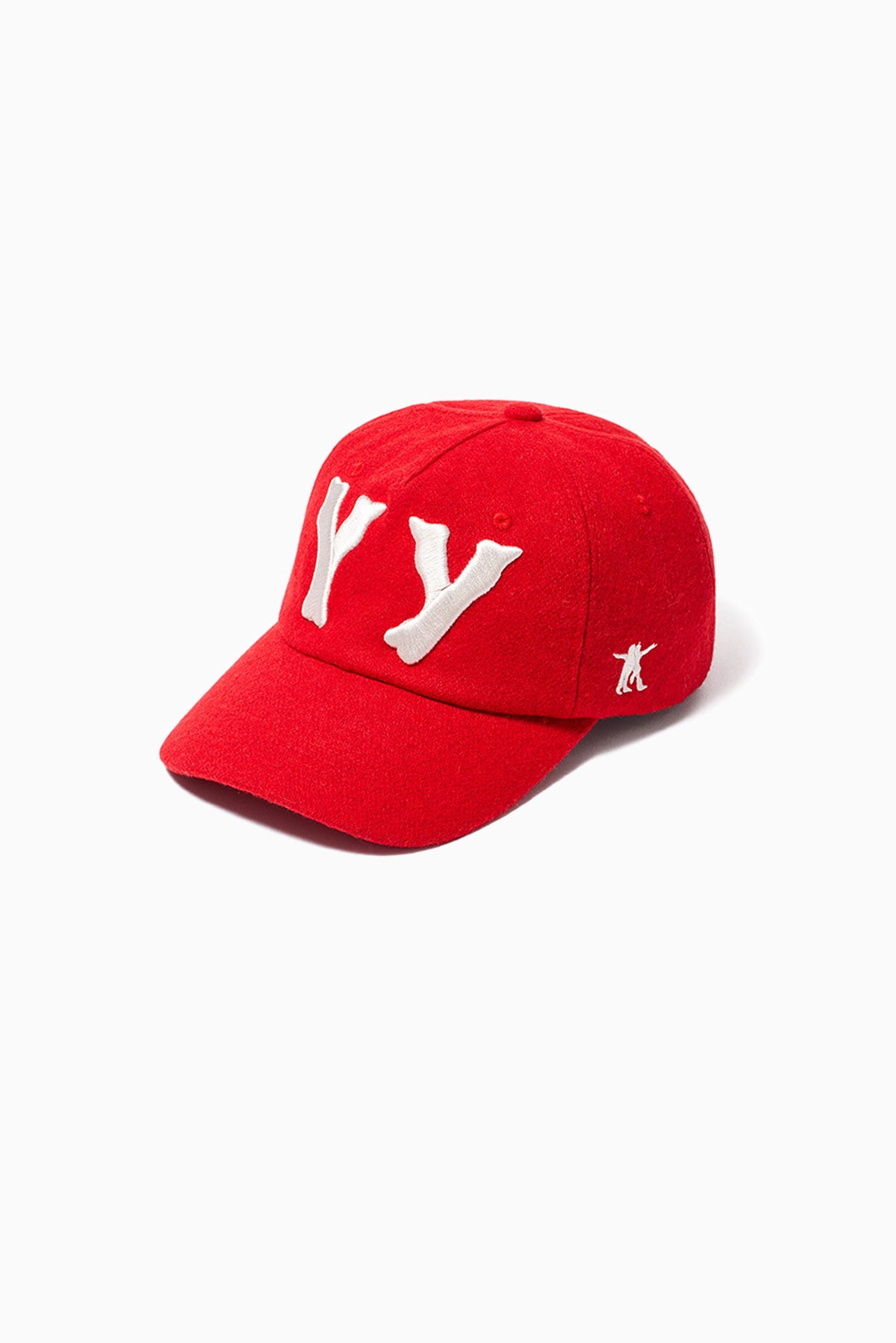 YY Wool Heart Bone Ball Cap - Red