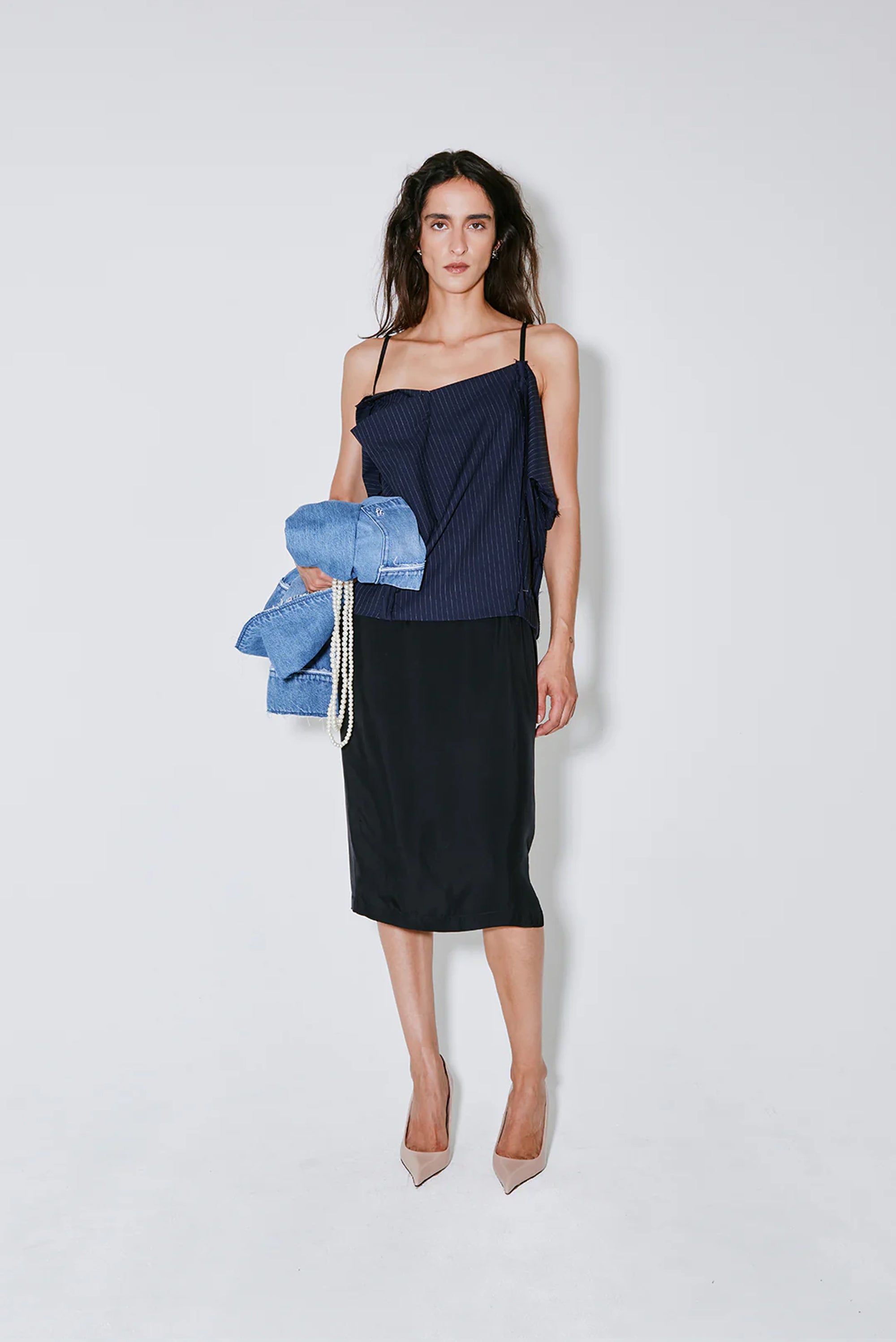 Royce Dress - Navy/White Stripes