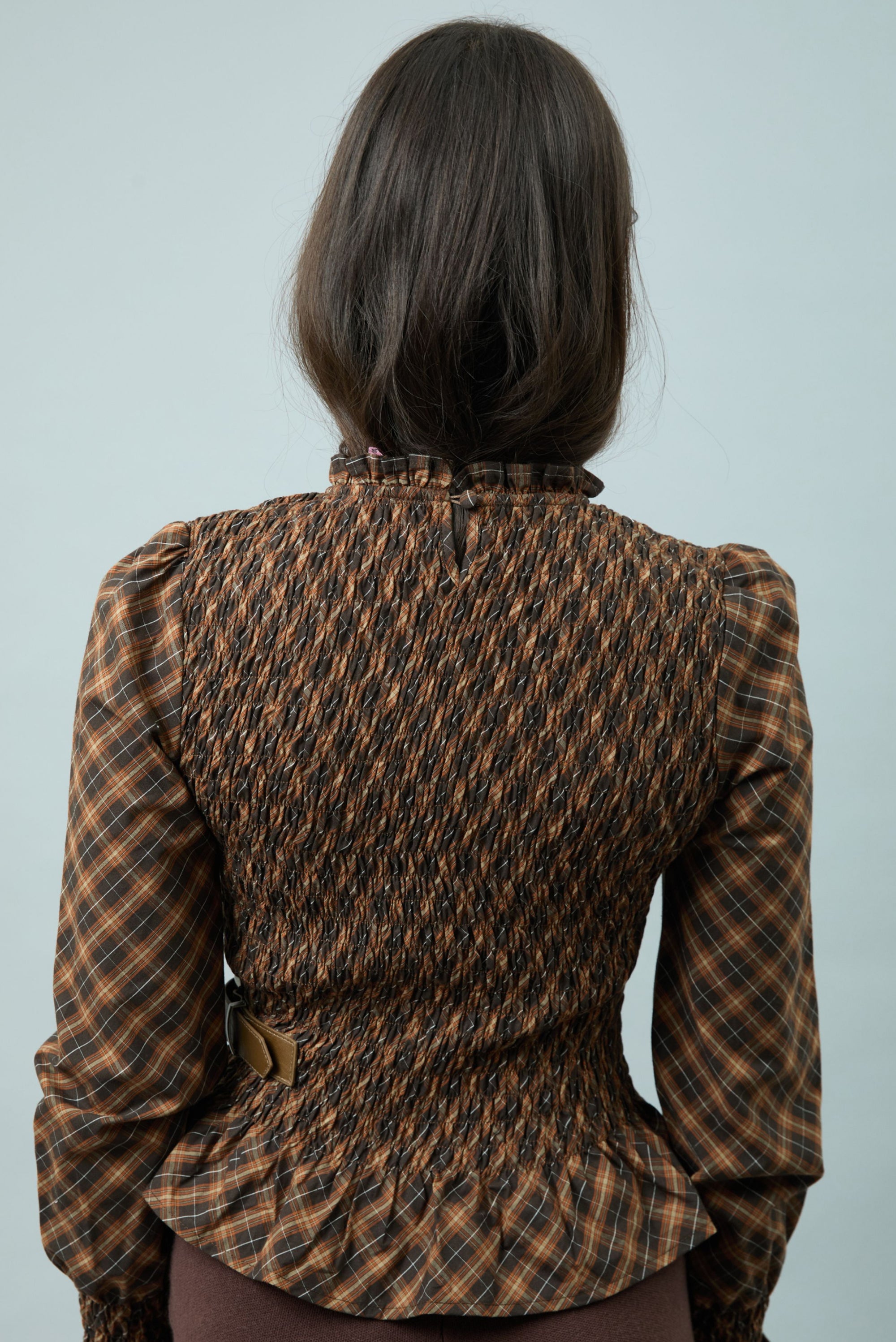 Check Ruched Top - Multi Check