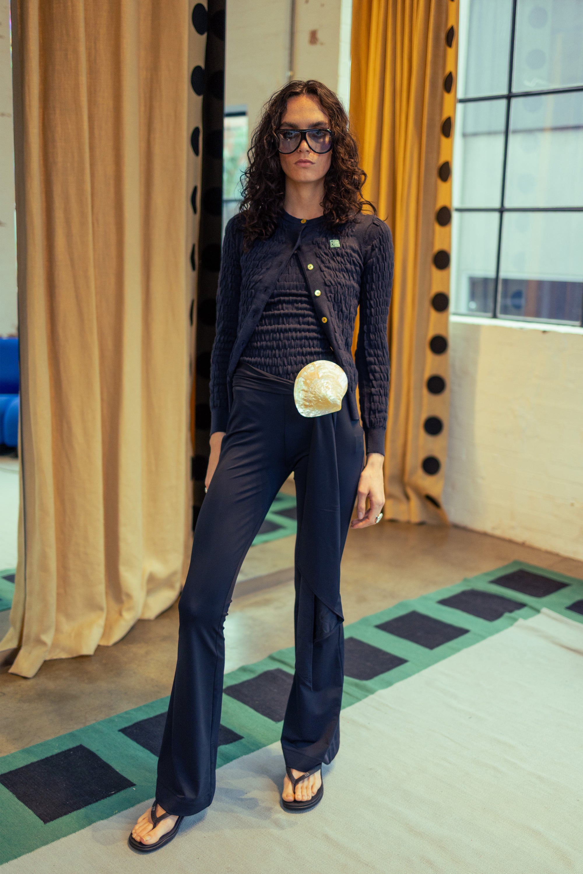 Spandex Shell Slash Trouser - Black