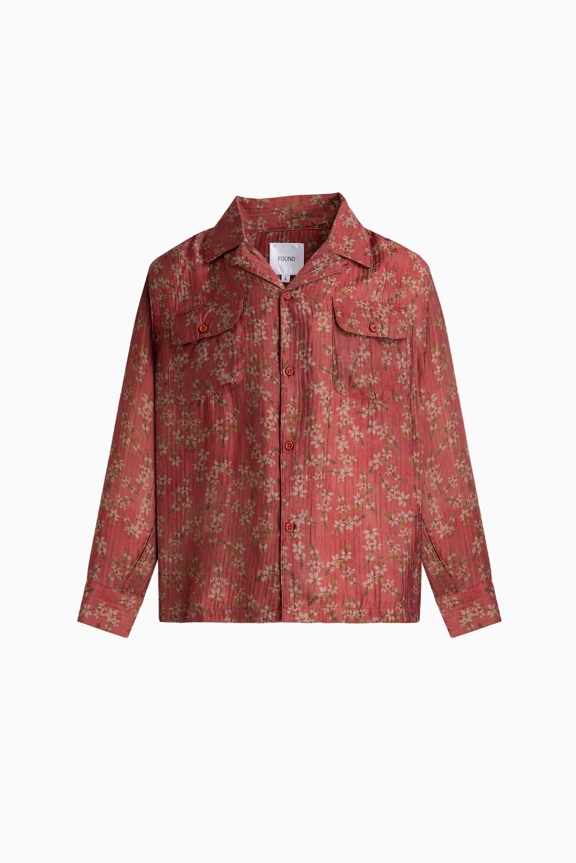 Floral Camp Shirt - Dark Red