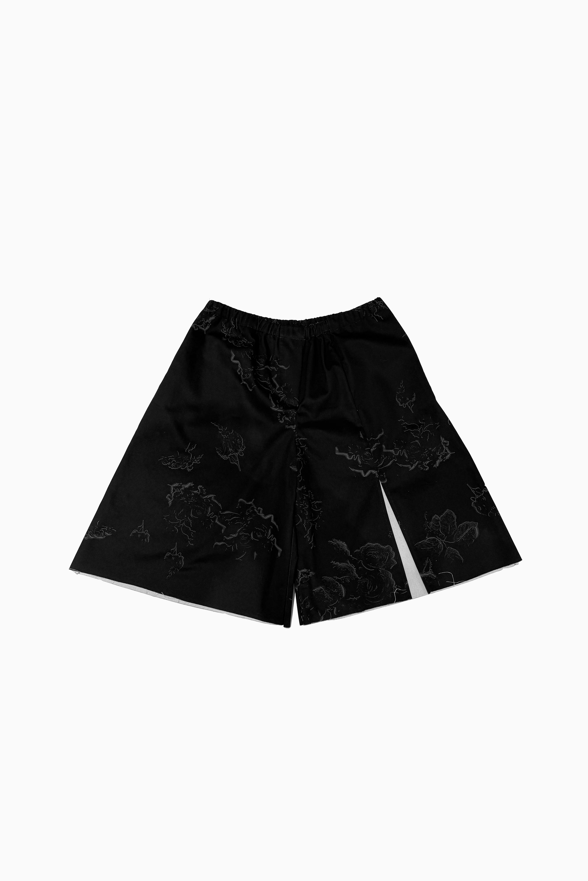 Split Shorts - Black Roses