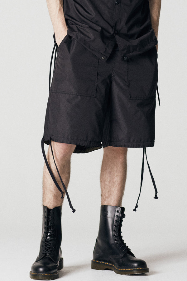 Non Down Military Reversible Shorts - Black / Dark Olive