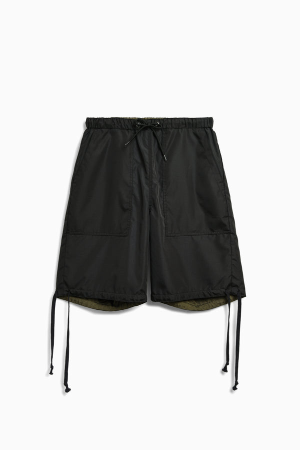 Non Down Military Reversible Shorts - Black / Dark Olive