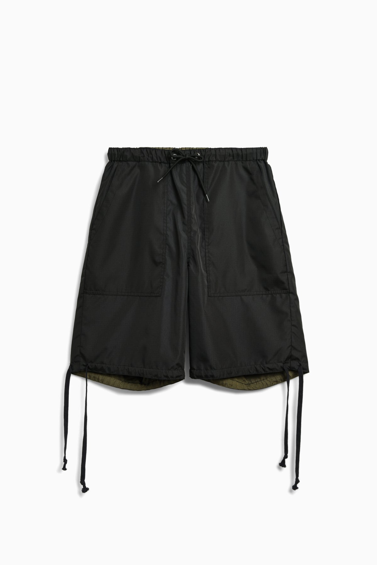 Non-Down Military Reversible Shorts - Black