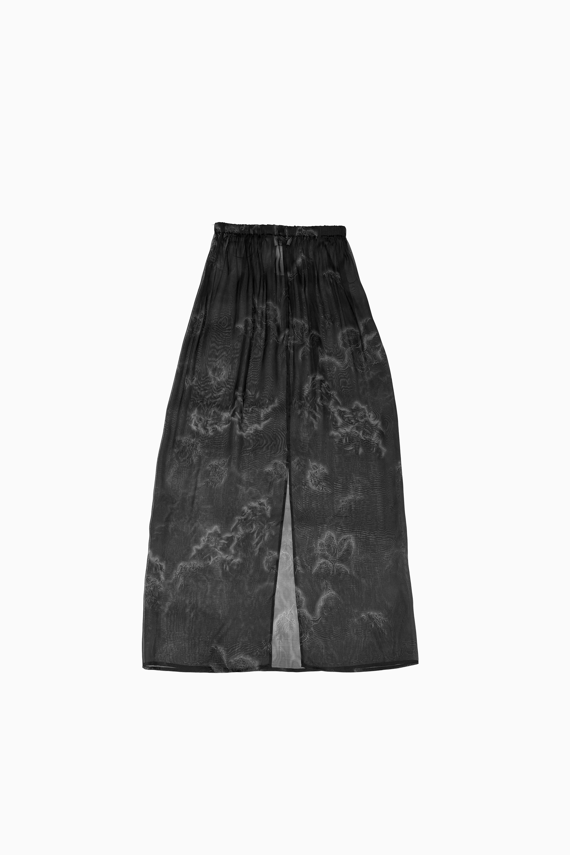Sheer Maxi Skirt - Black Roses