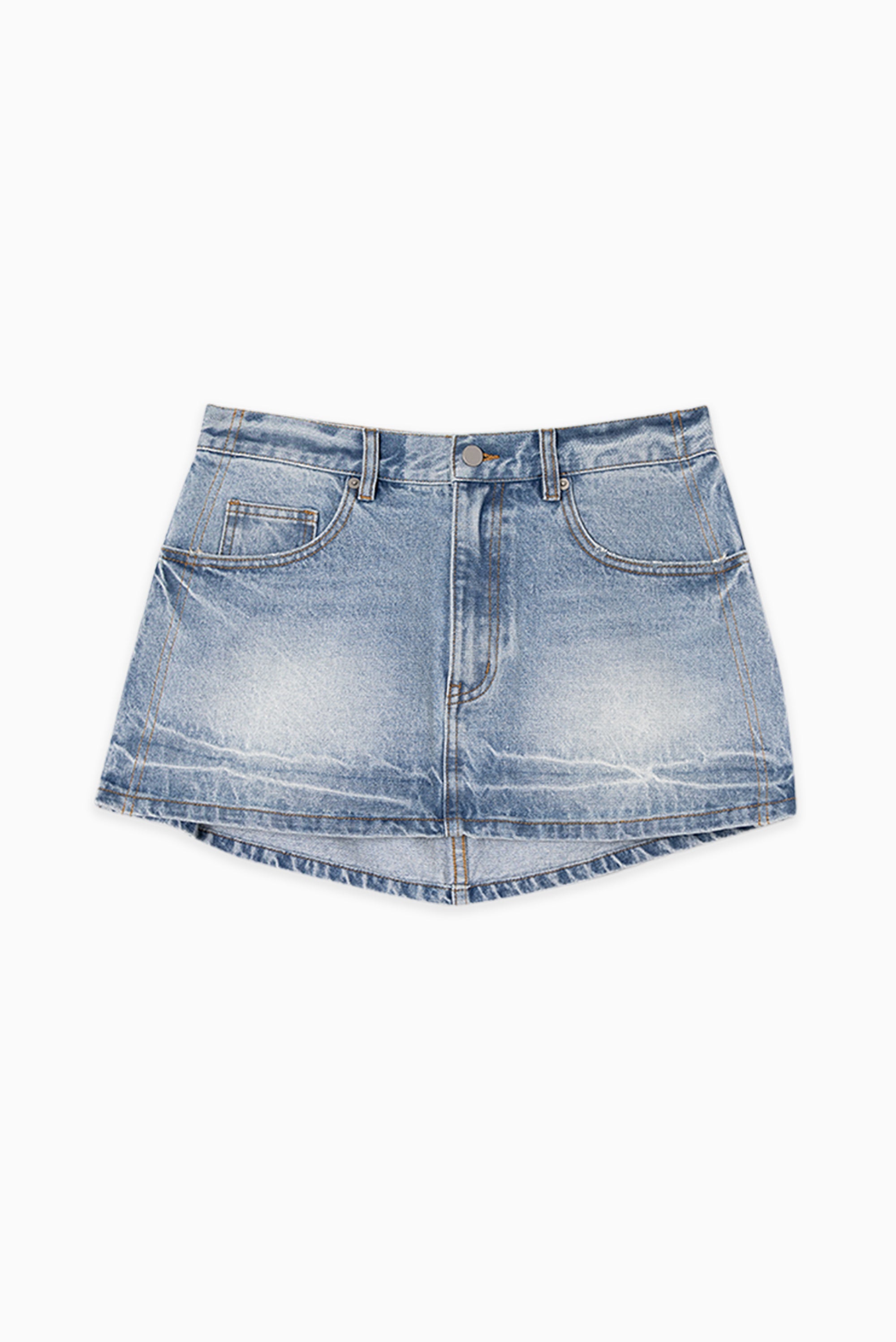 2D Denim Skirt - Ice Blue
