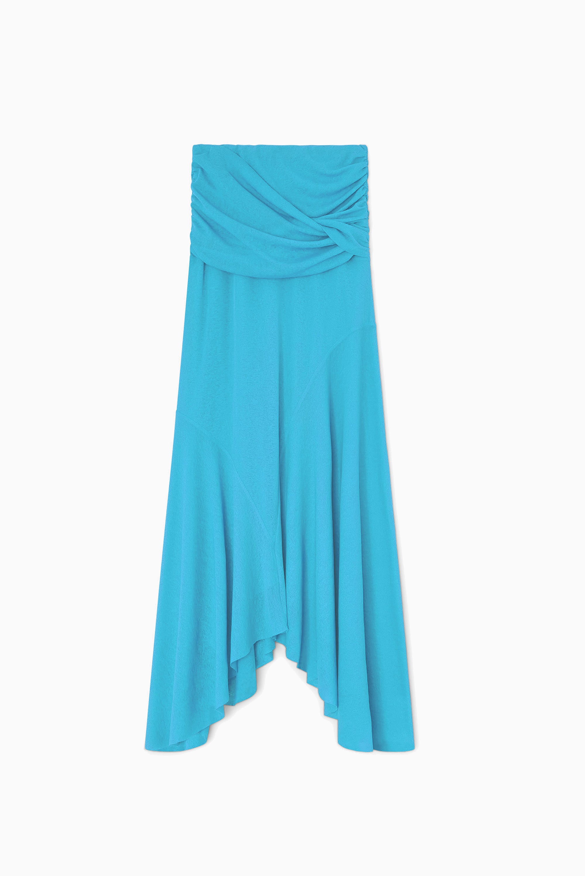 Marl Mesh Long Sarong Skirt - River Blue