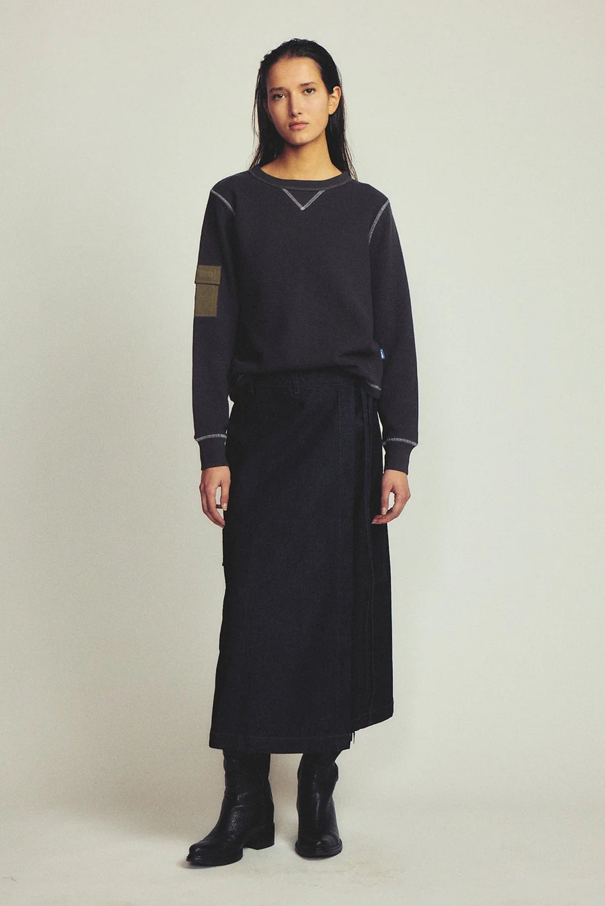 Wmns Combat Skirt - Indigo Denim