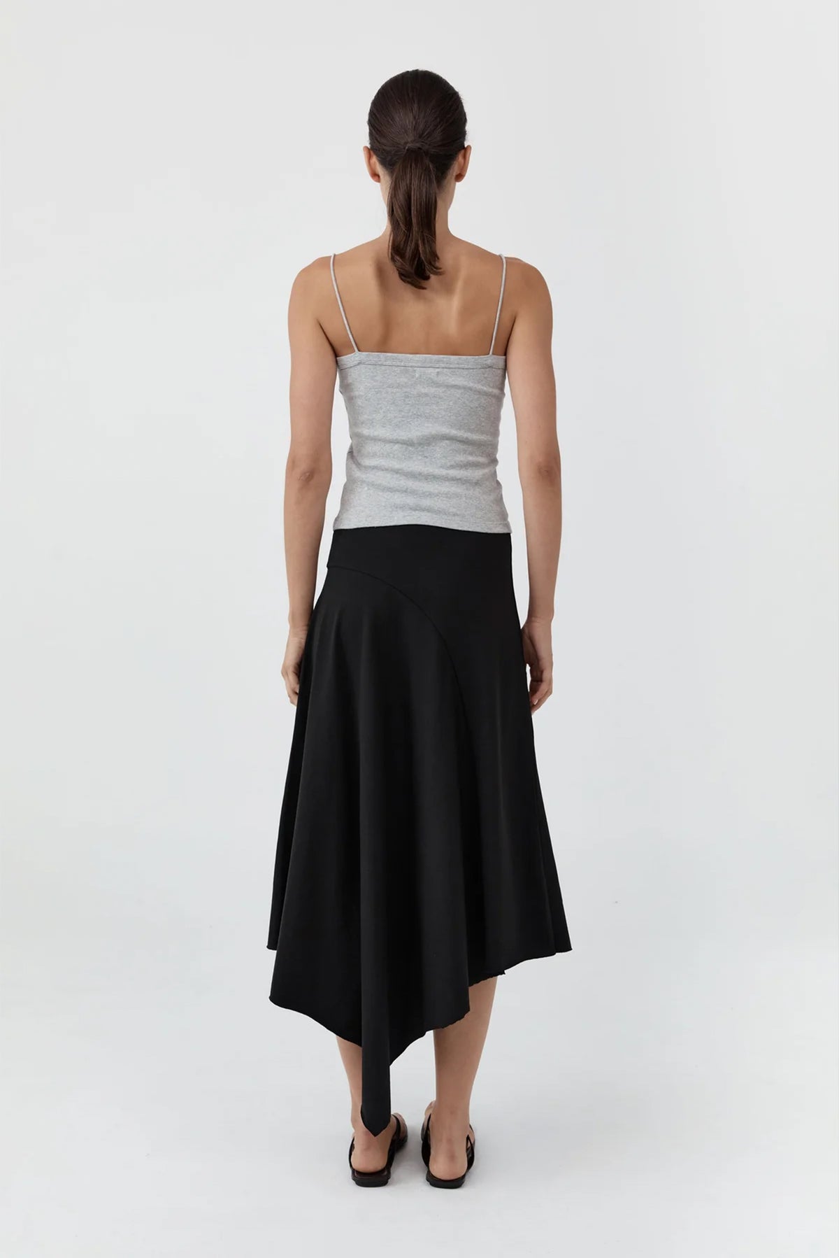 Asymm Drape Skirt - Black