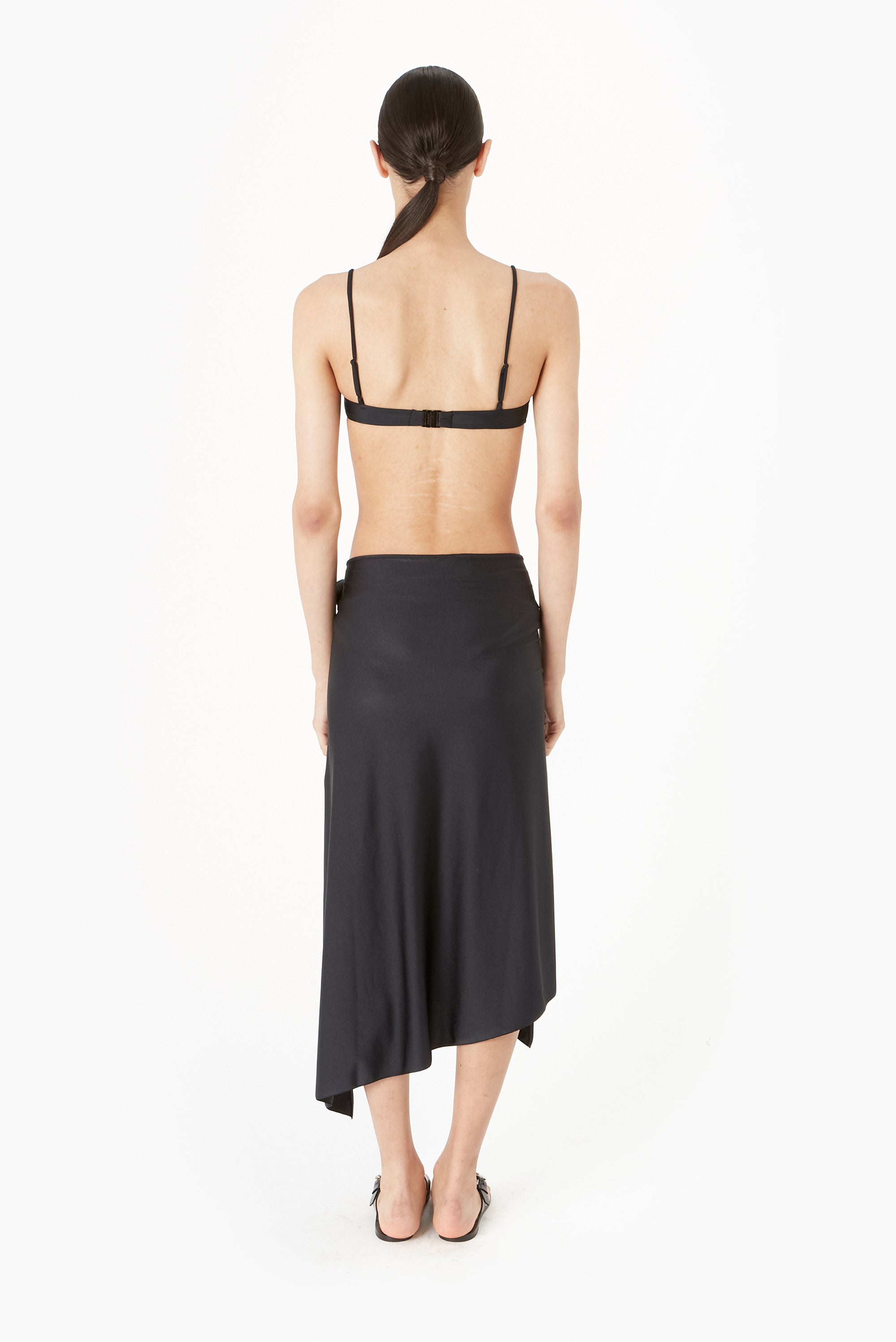Knitted Flower Skirt - Black
