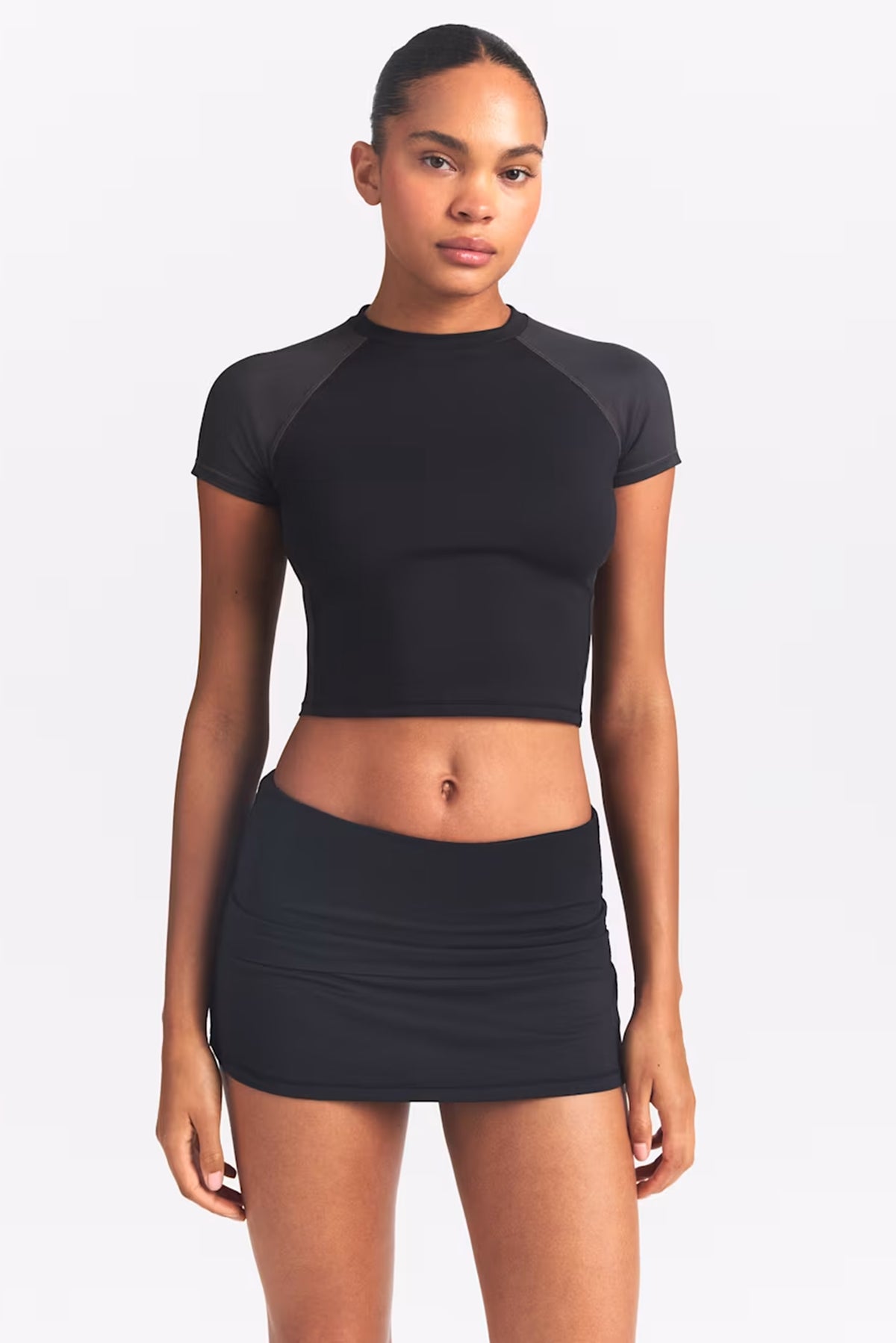 NikeSKIMS Airy Fold-Over Waistband Skort - Obsidian