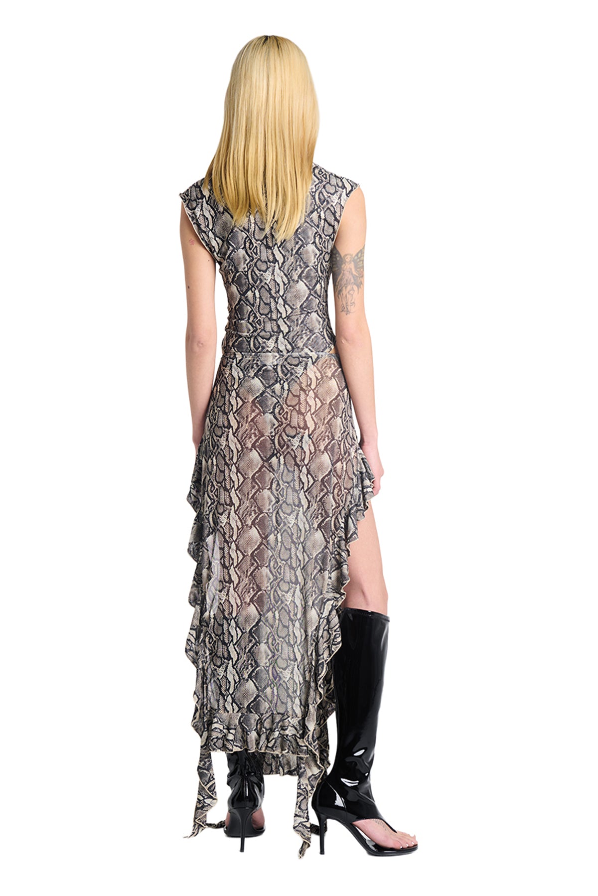 Serpent Ruffle Dress - Snake