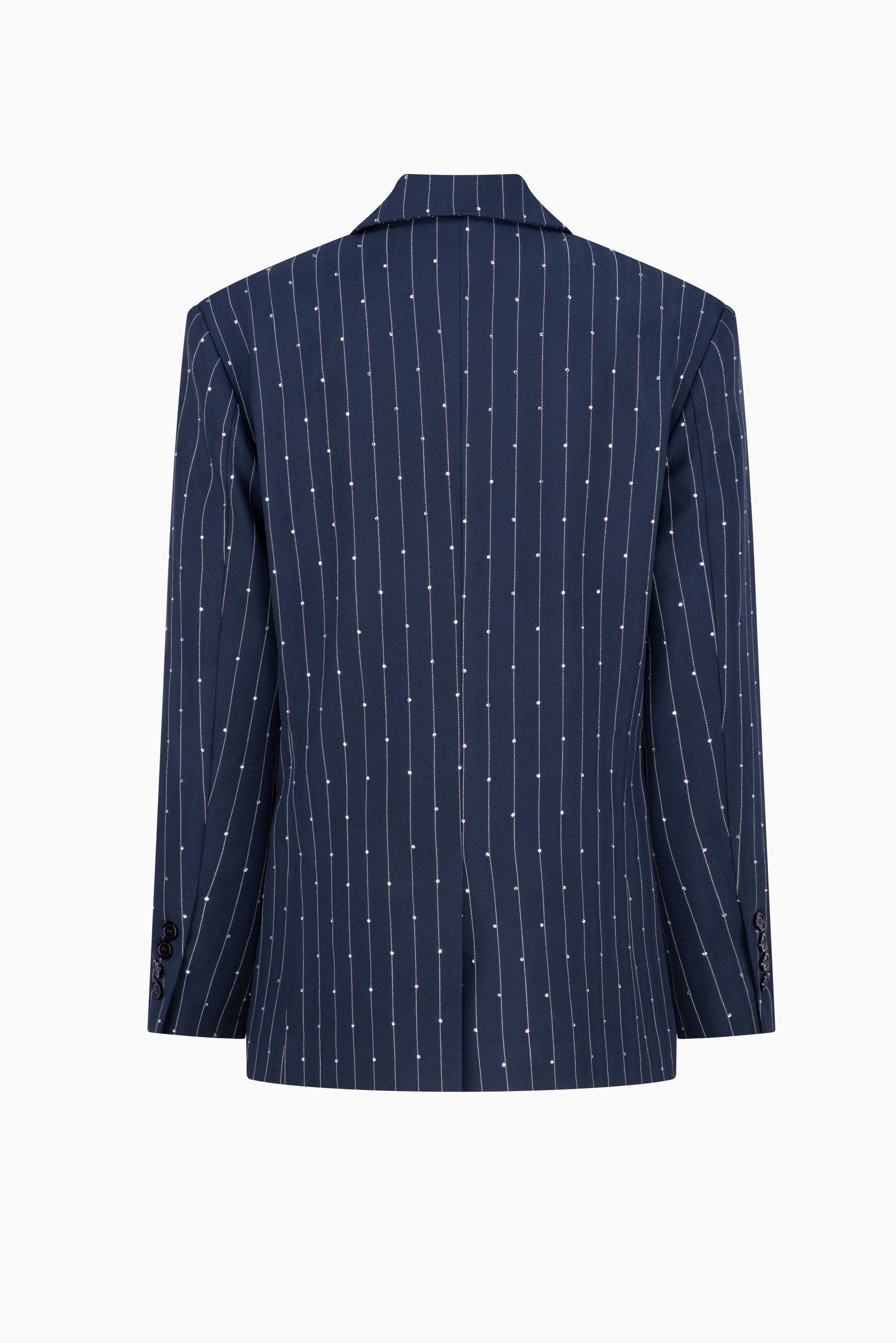 Belfort Blazer - Navy Pinstripe w/ Rhinestone