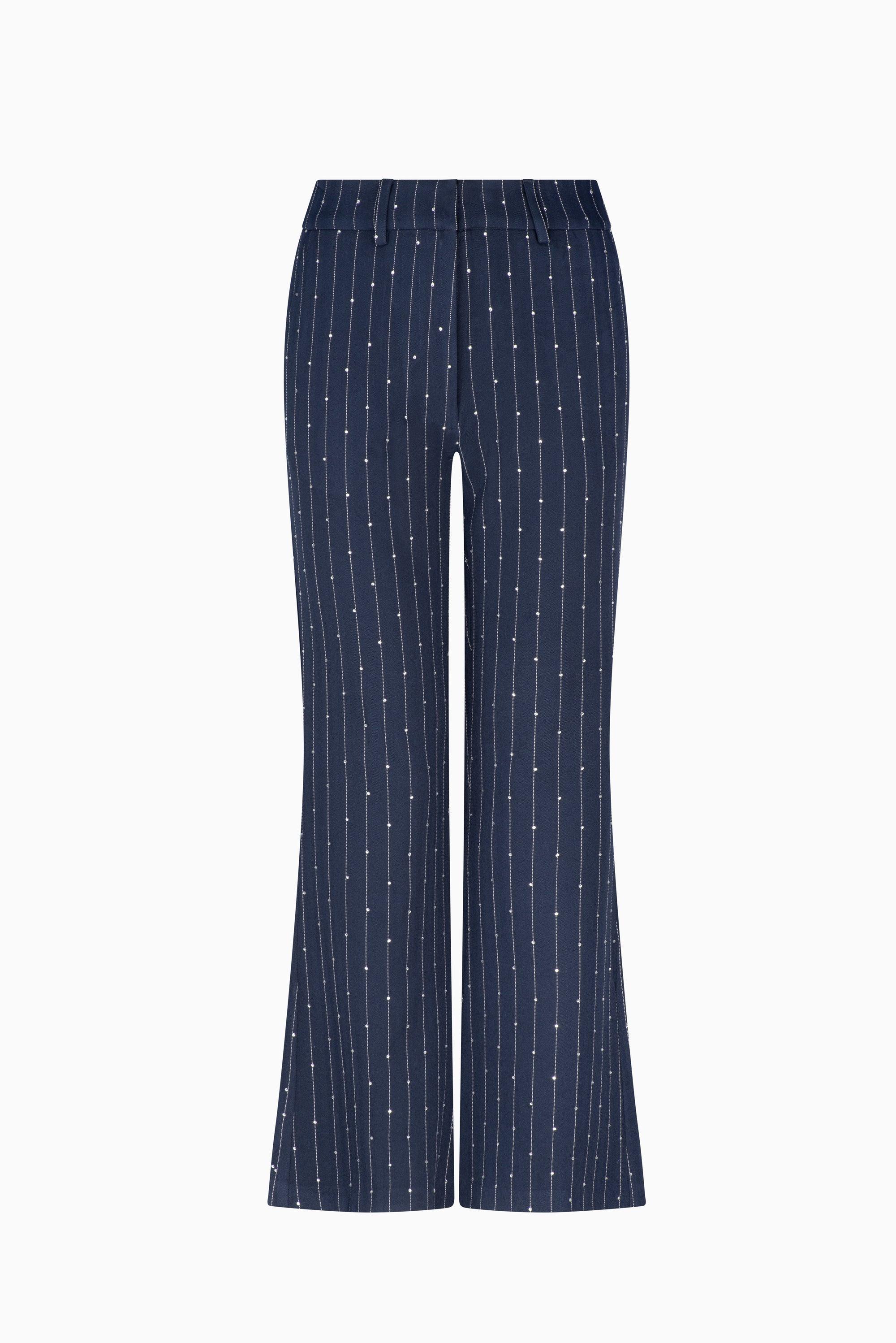 Aries Pant - Navy Pinstripe w/ Rhinestone