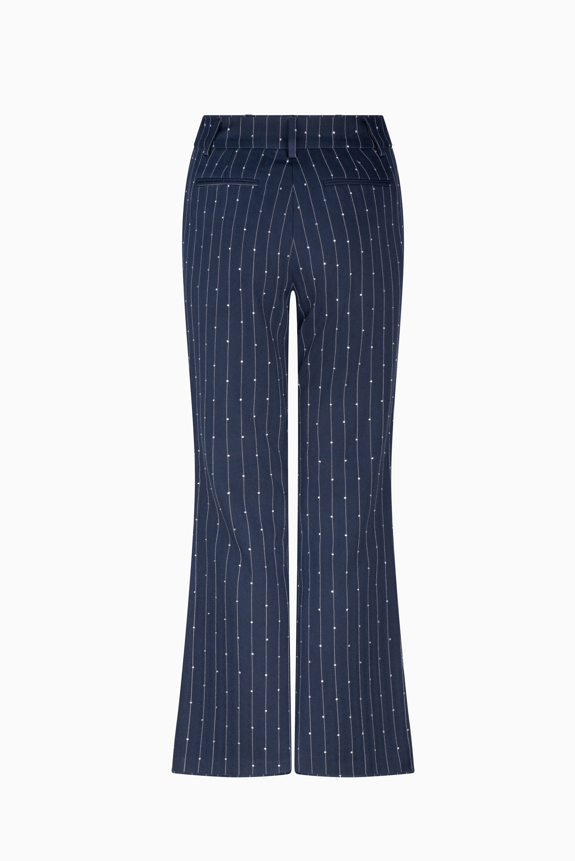 Aries Pant - Navy Pinstripe w/ Rhinestone